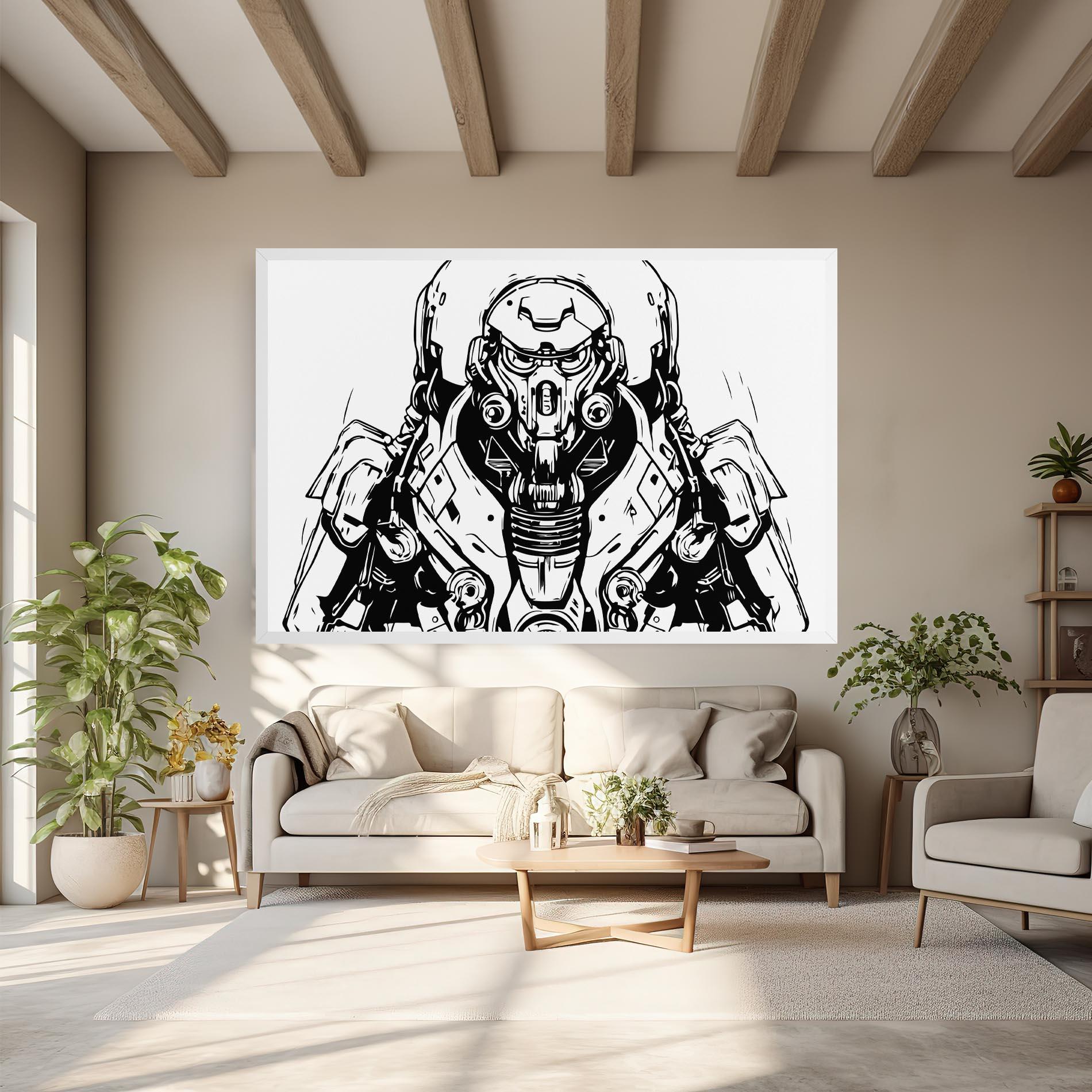 Obraz na Płótnie Military Robot mockup 6