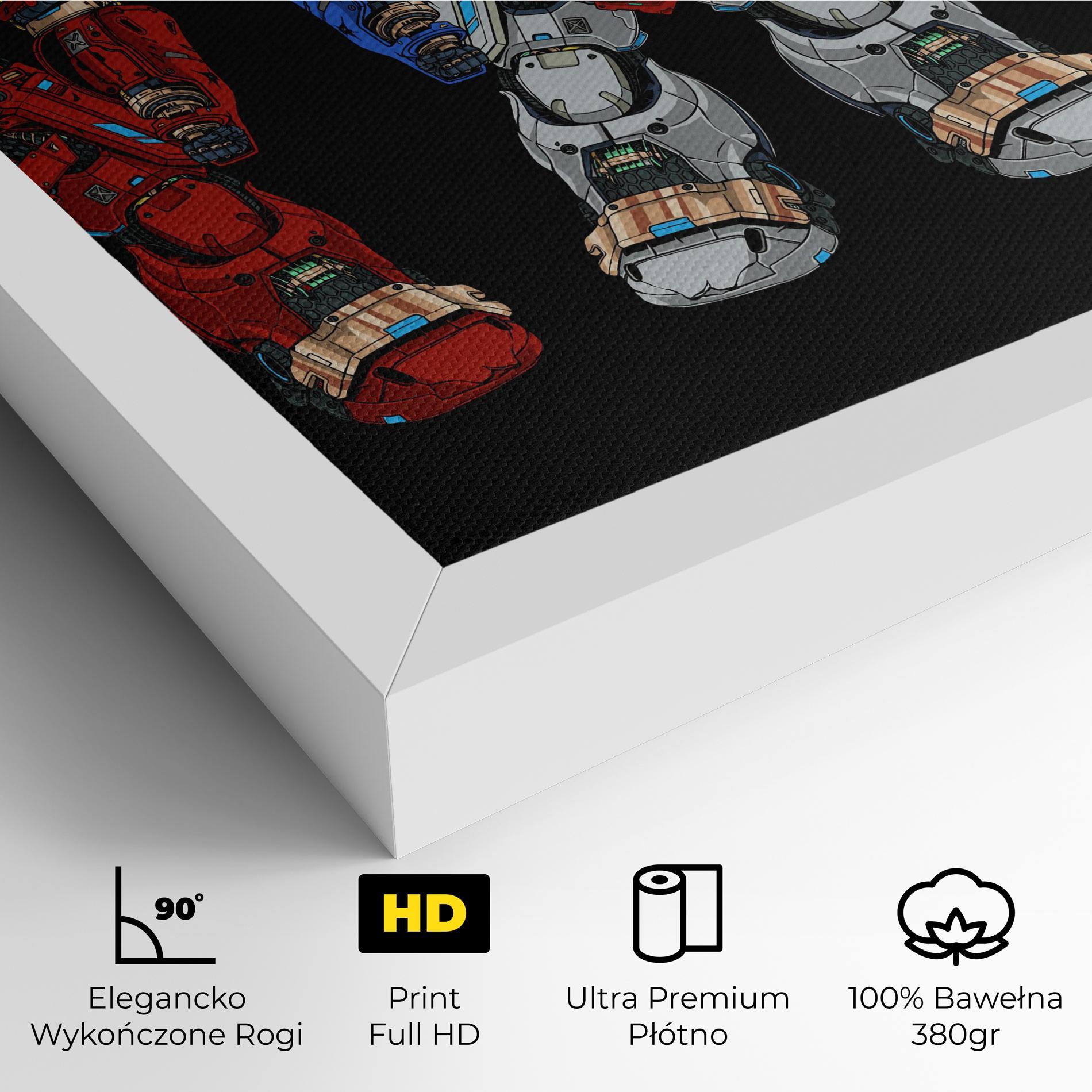 Obraz na Płótnie Blue Red Robots mockup 4