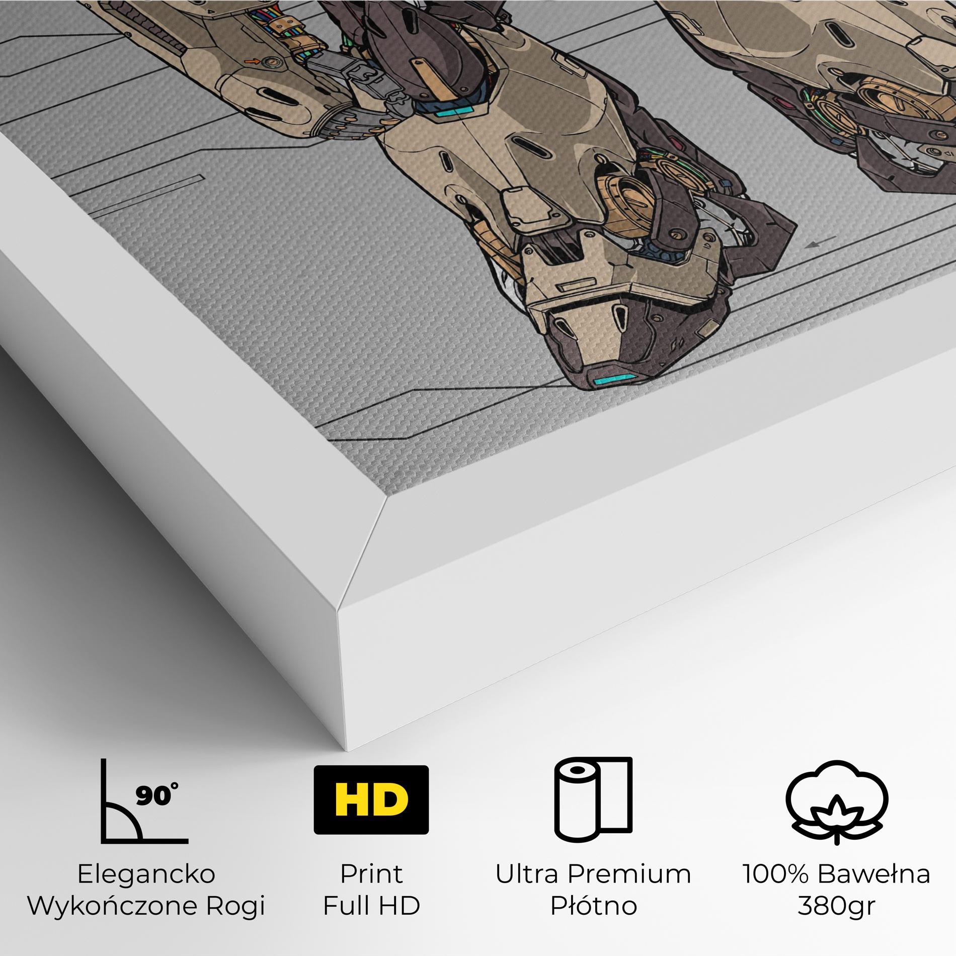 Obraz na Płótnie Cream Blue Robot mockup 4