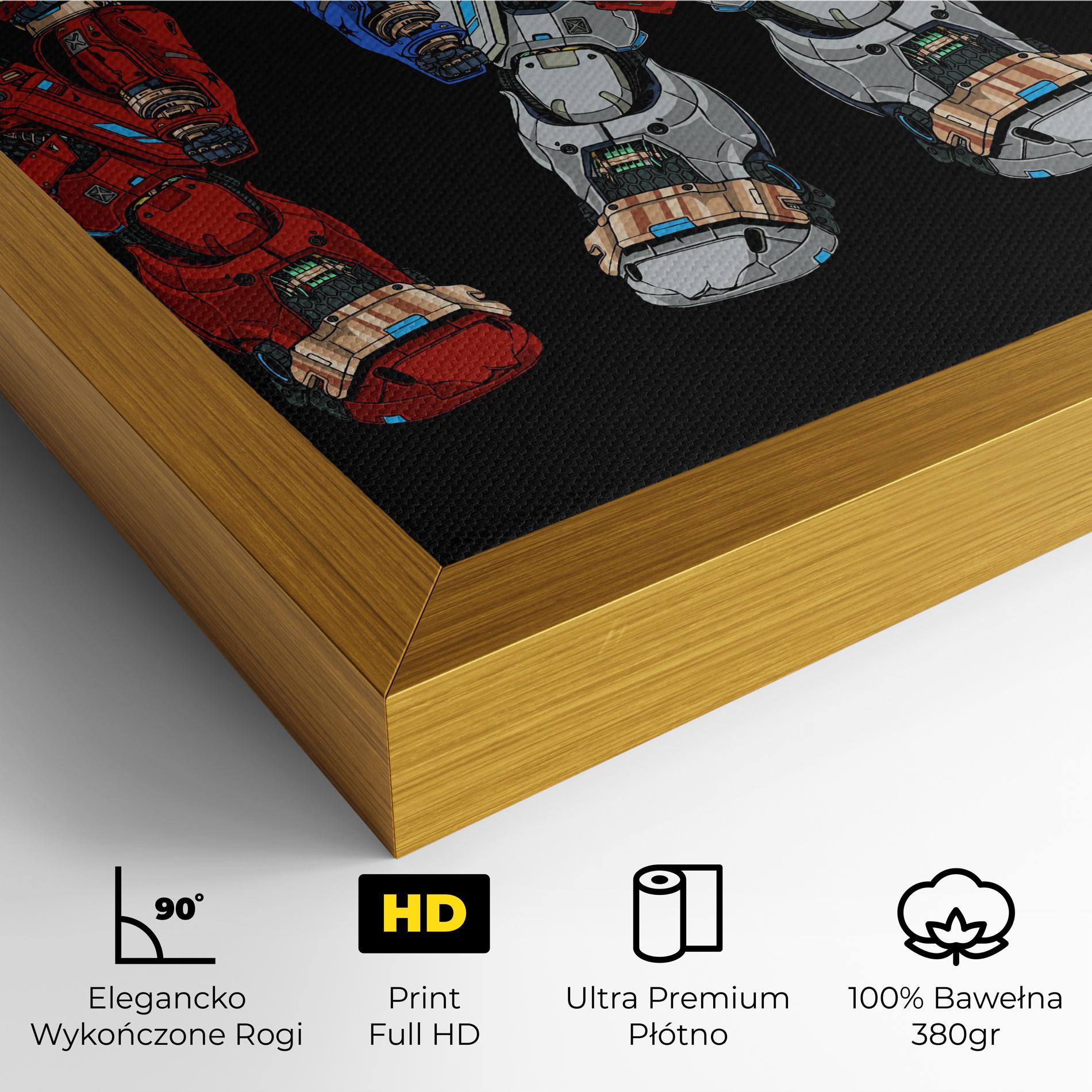 Obraz na Płótnie Blue Red Robots mockup 4