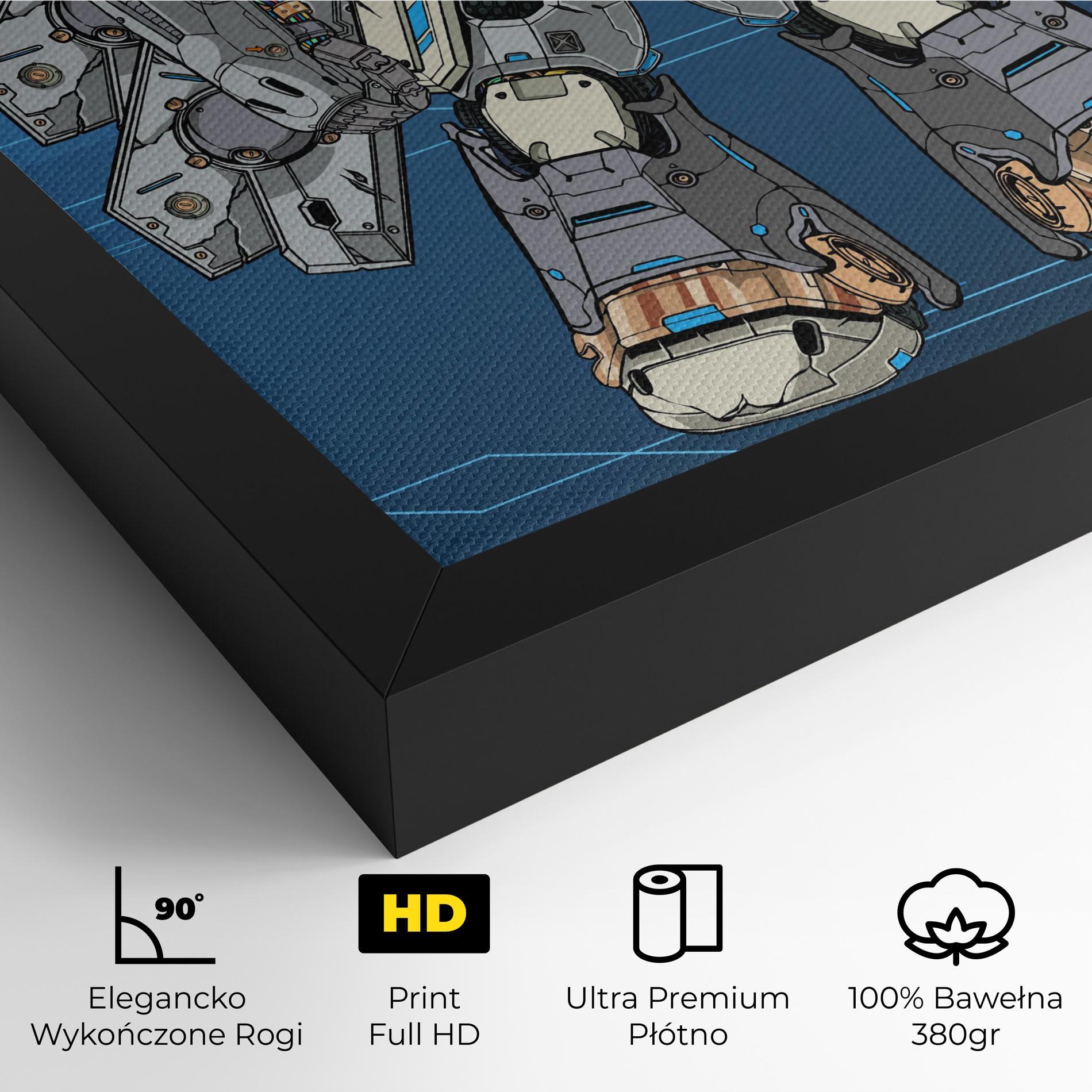 Obraz na Płótnie Blue Grey Robot mockup 4