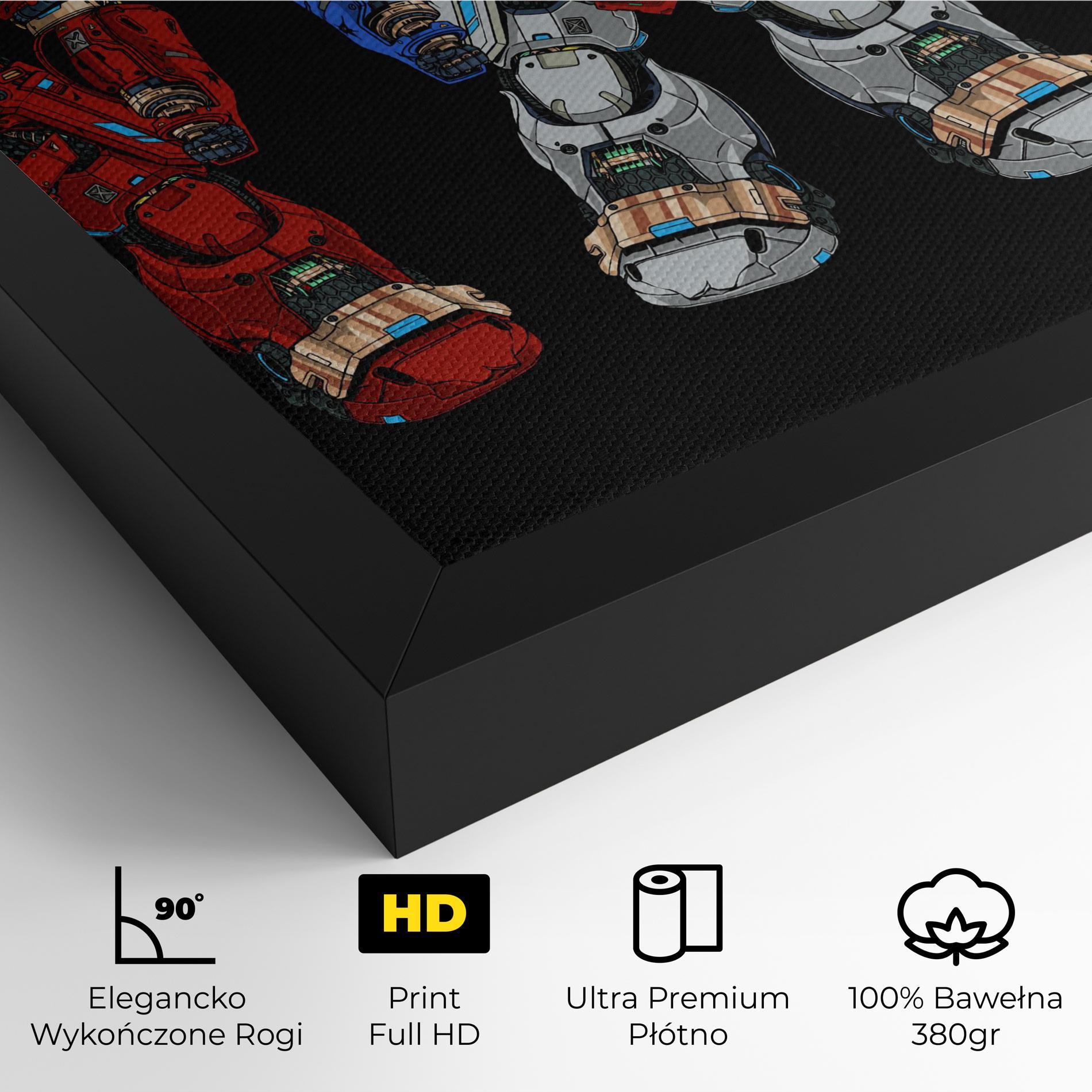 Obraz na Płótnie Blue Red Robots mockup 4