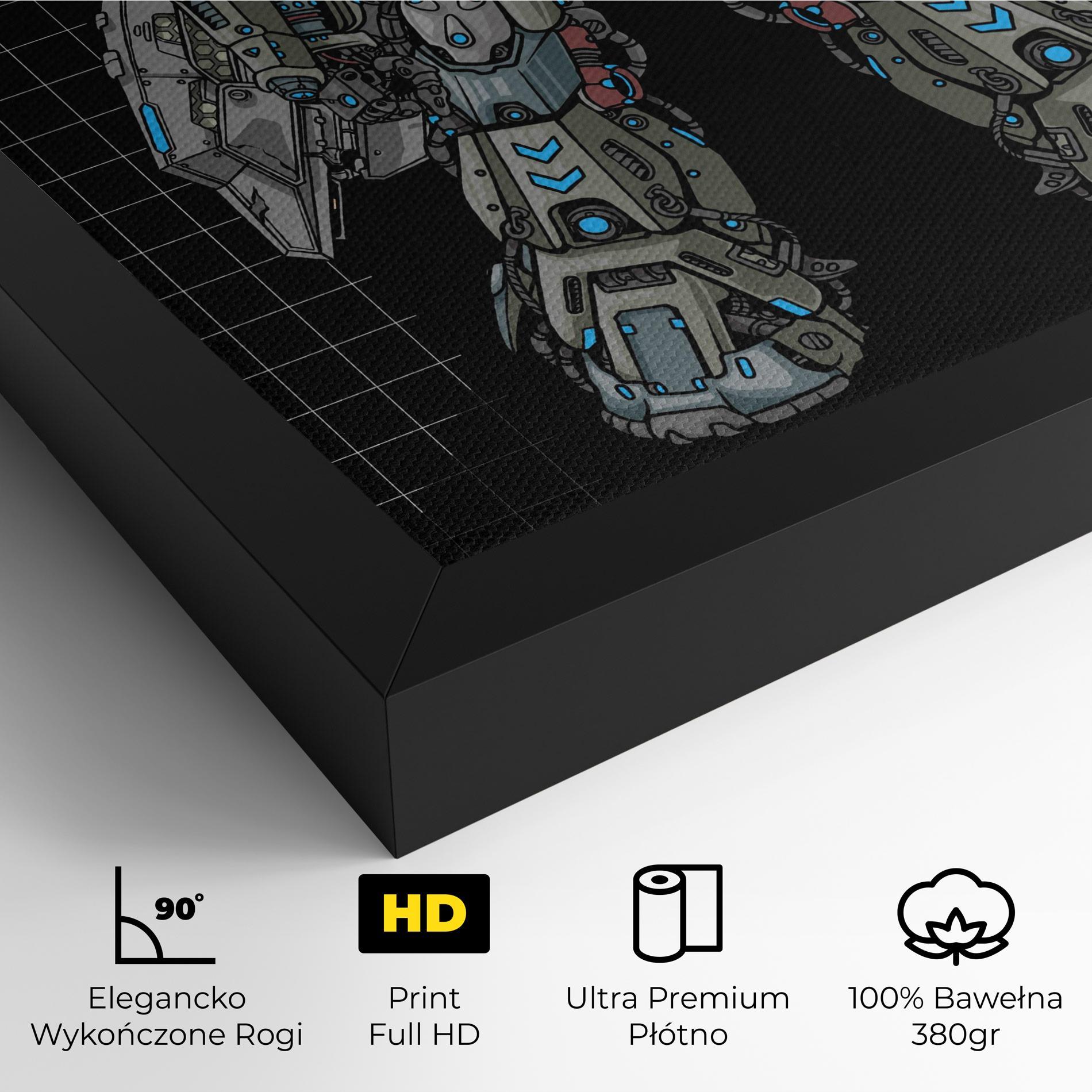 Obraz na Płótnie Grey Blue Robot mockup 4