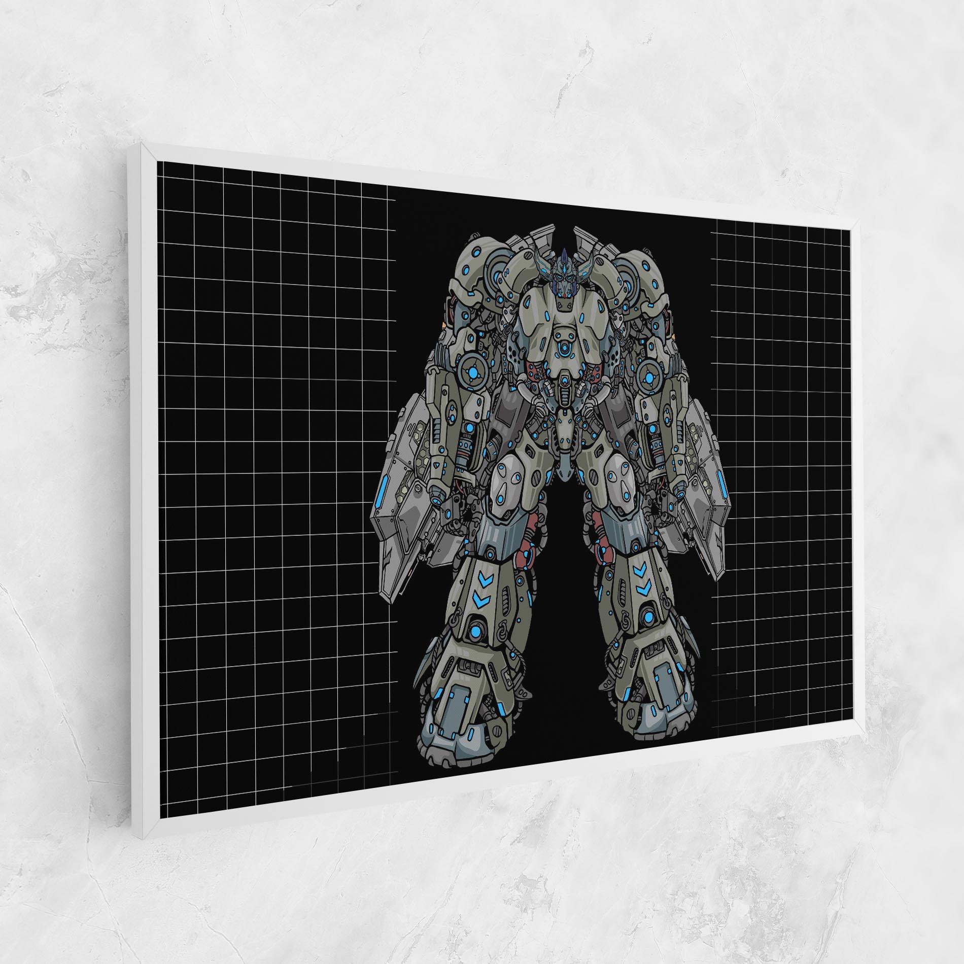 Obraz na Płótnie Grey Blue Robot mockup 1