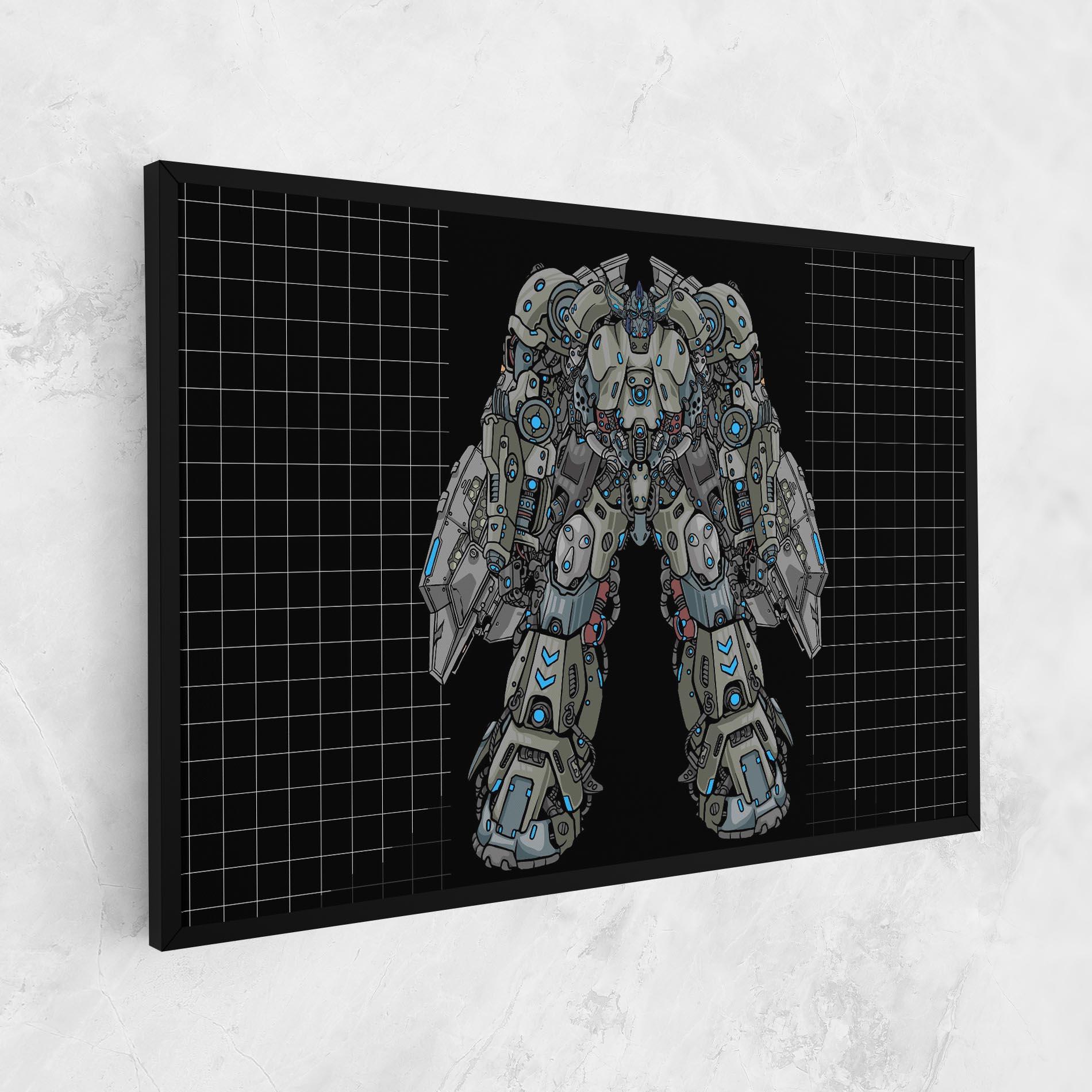 Obraz na Płótnie Grey Blue Robot mockup 1