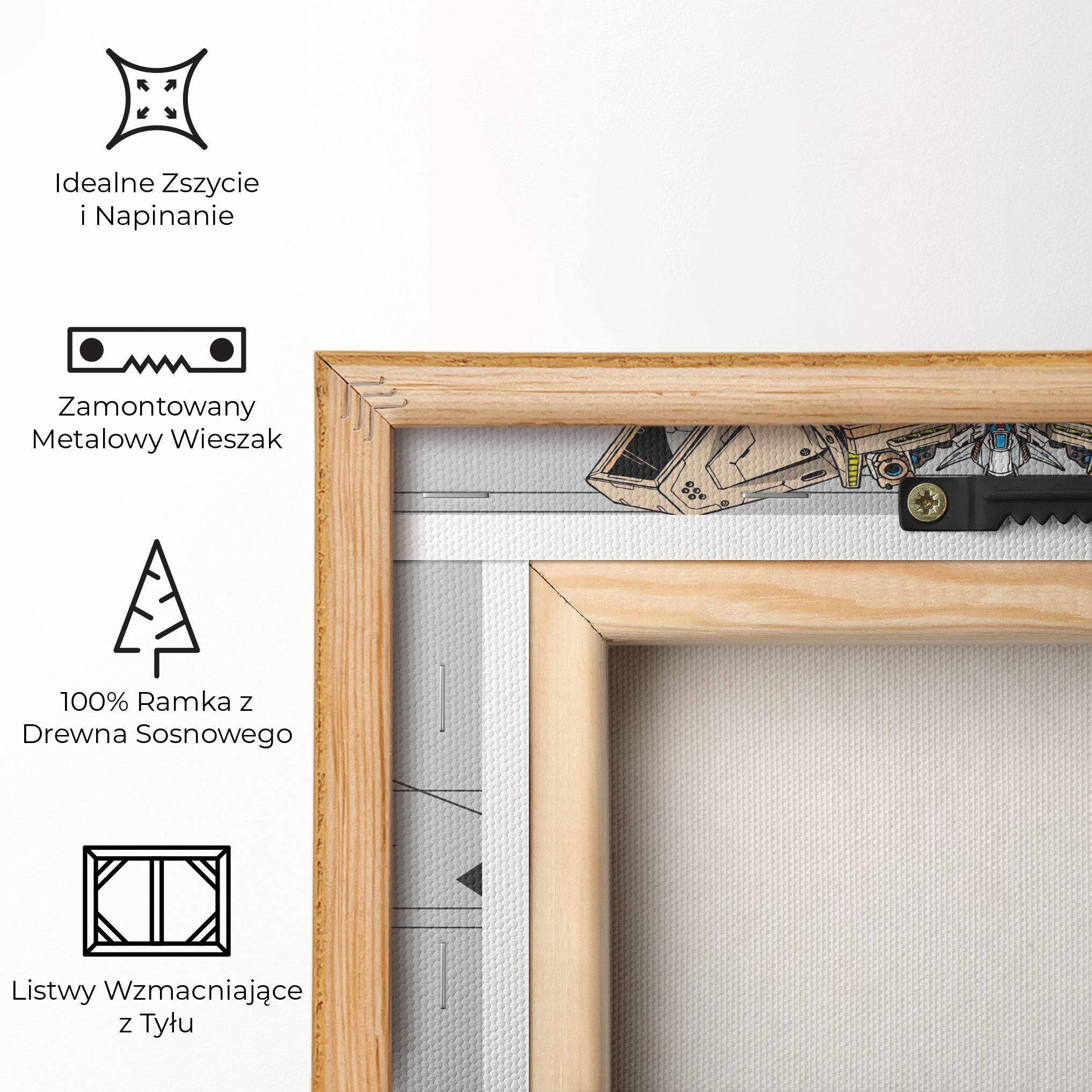 Obraz na Płótnie Cream Blue Robot mockup 5