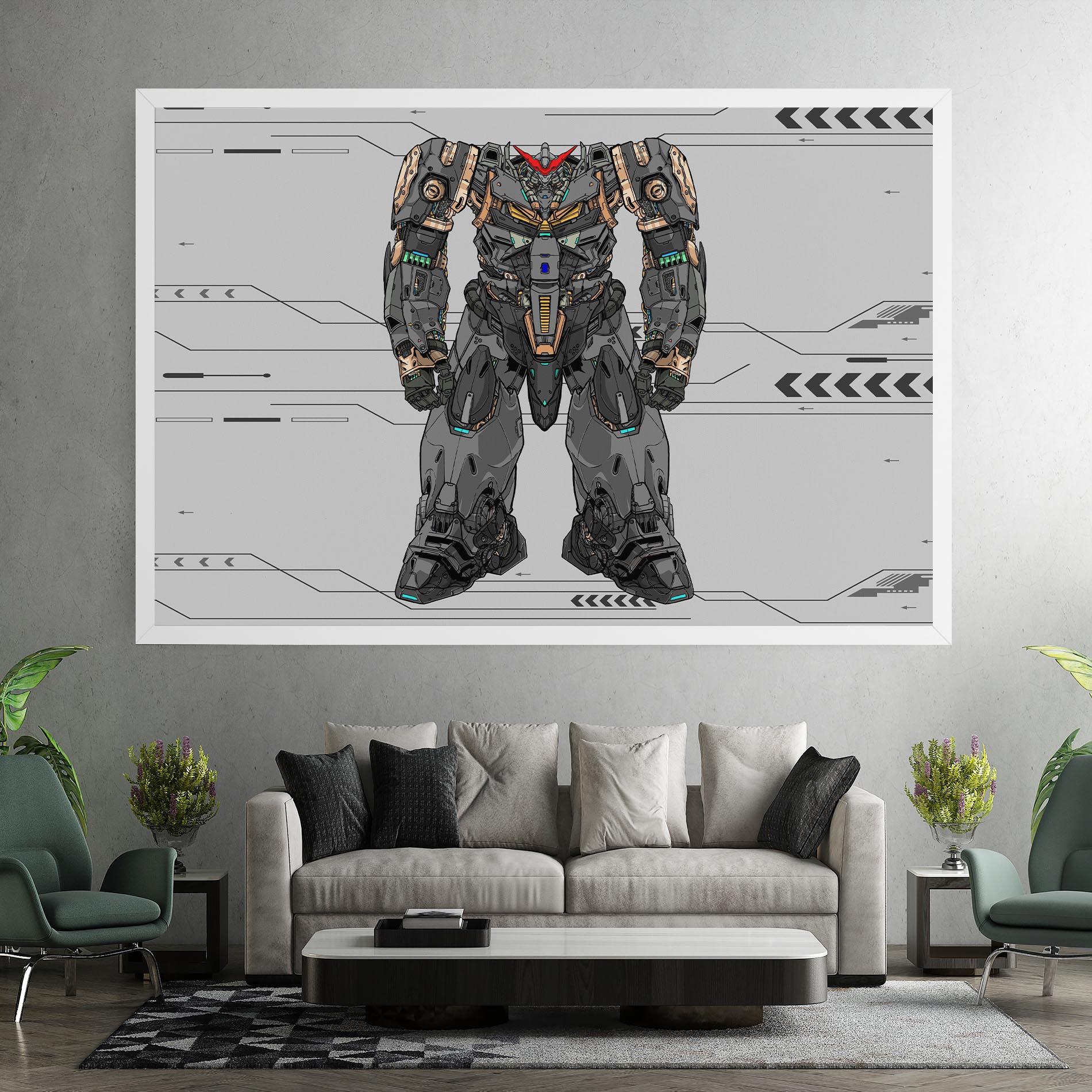 Obraz na Płótnie Big Grey Robot mockup 7