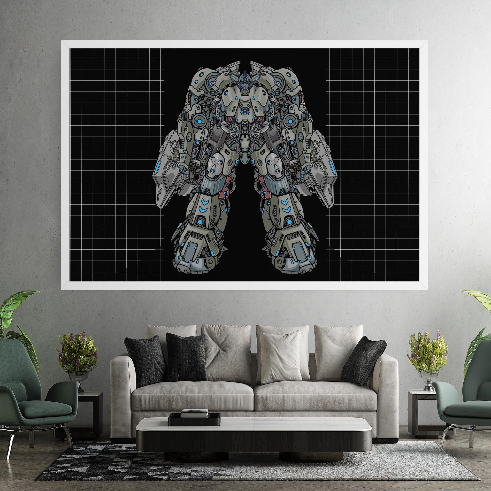 Obraz na Płótnie Grey Blue Robot mockup 7