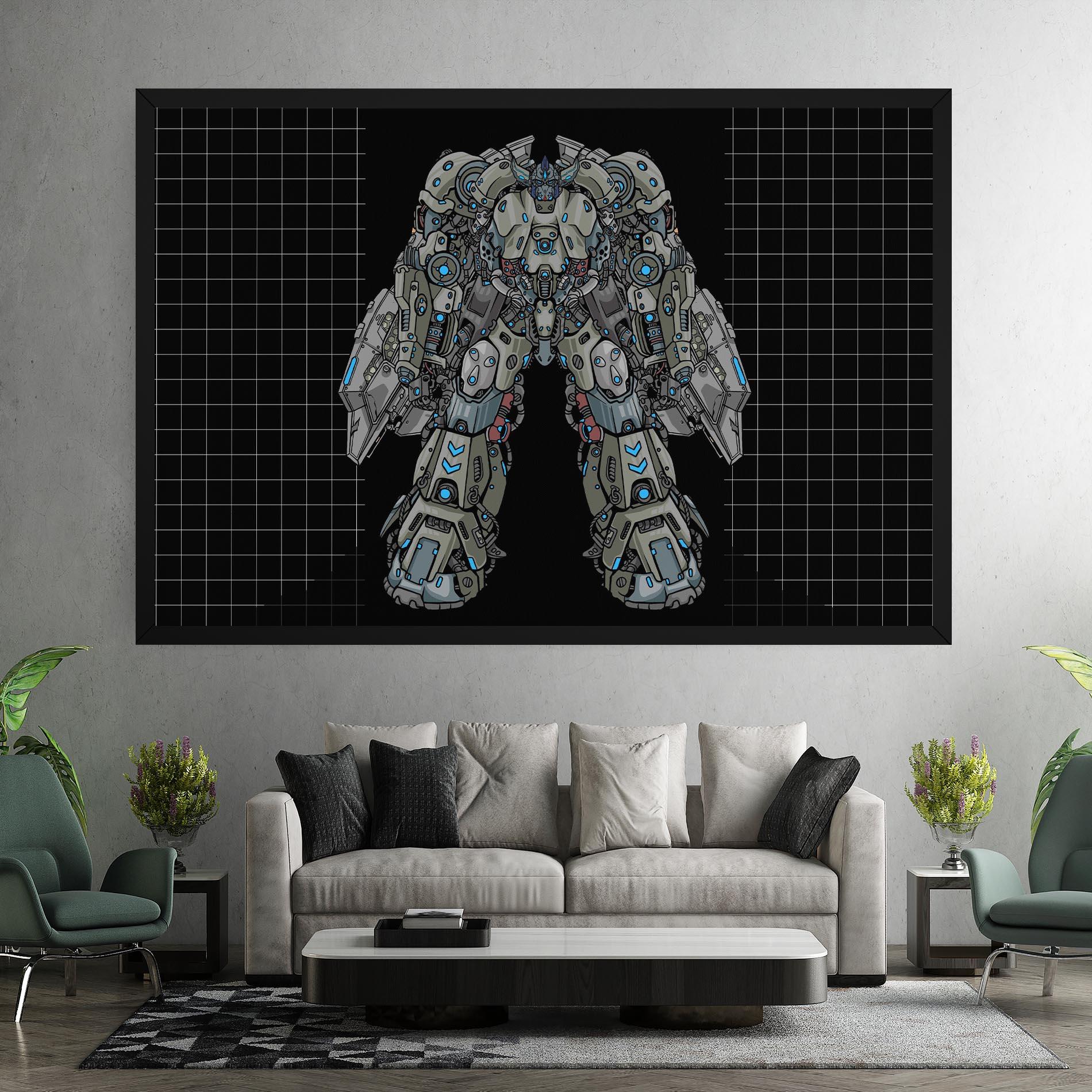 Obraz na Płótnie Grey Blue Robot mockup 7
