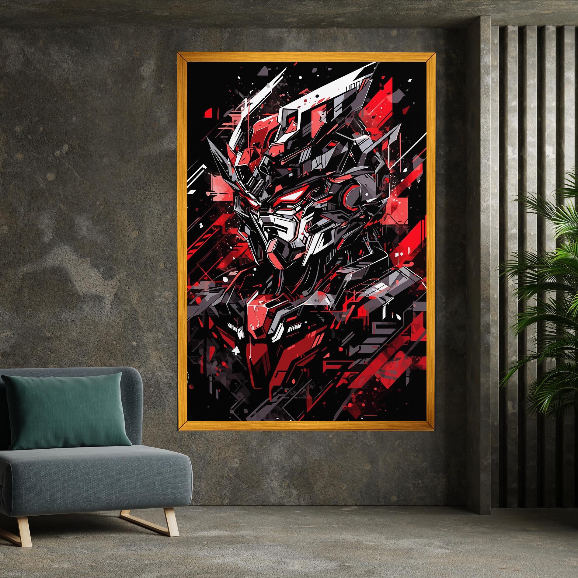 Obraz na Płótnie Red Grey Robot mockup 7