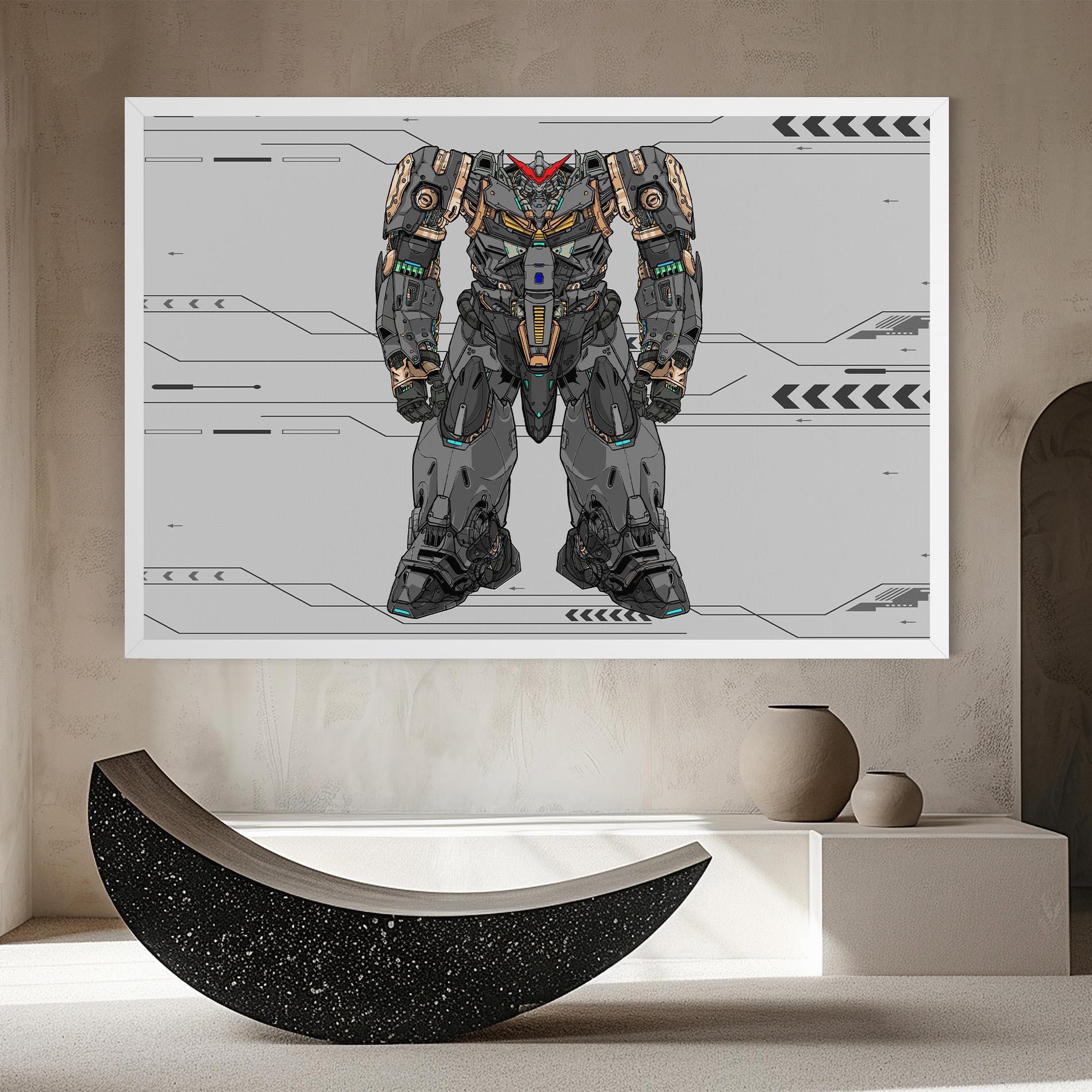 Obraz na Płótnie Big Grey Robot mockup 8