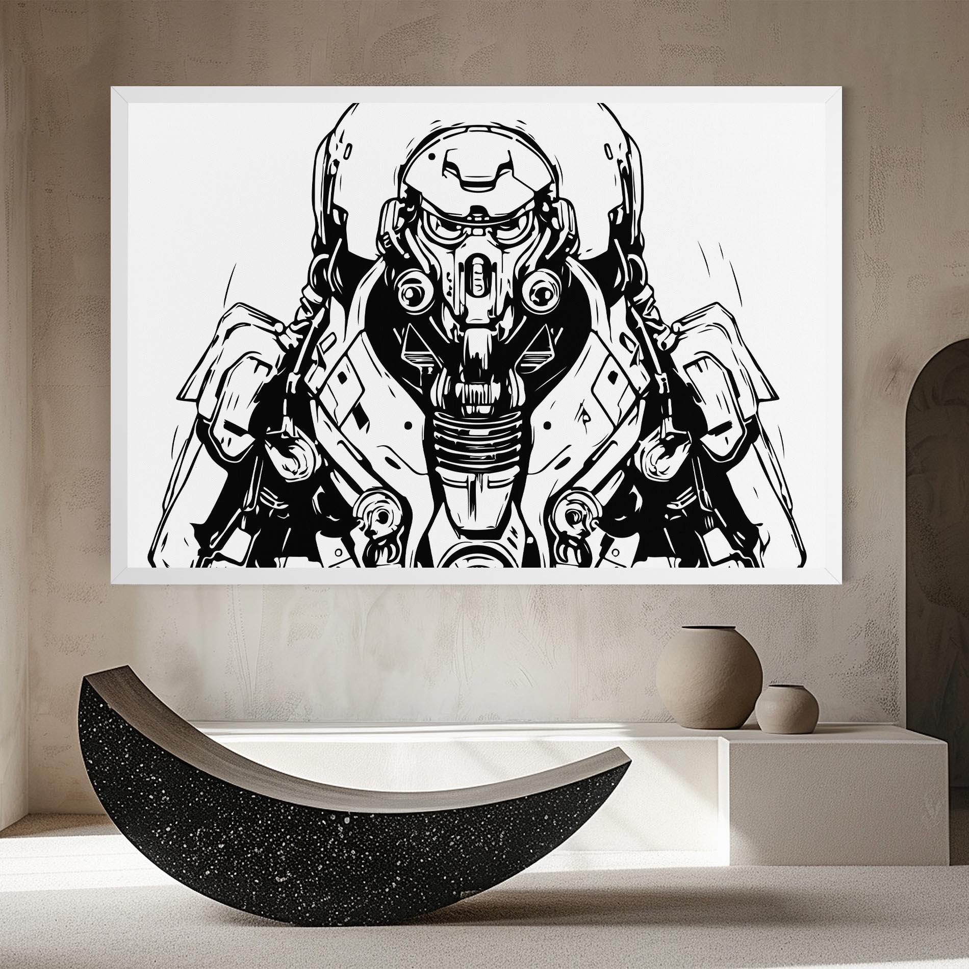 Obraz na Płótnie Military Robot mockup 8