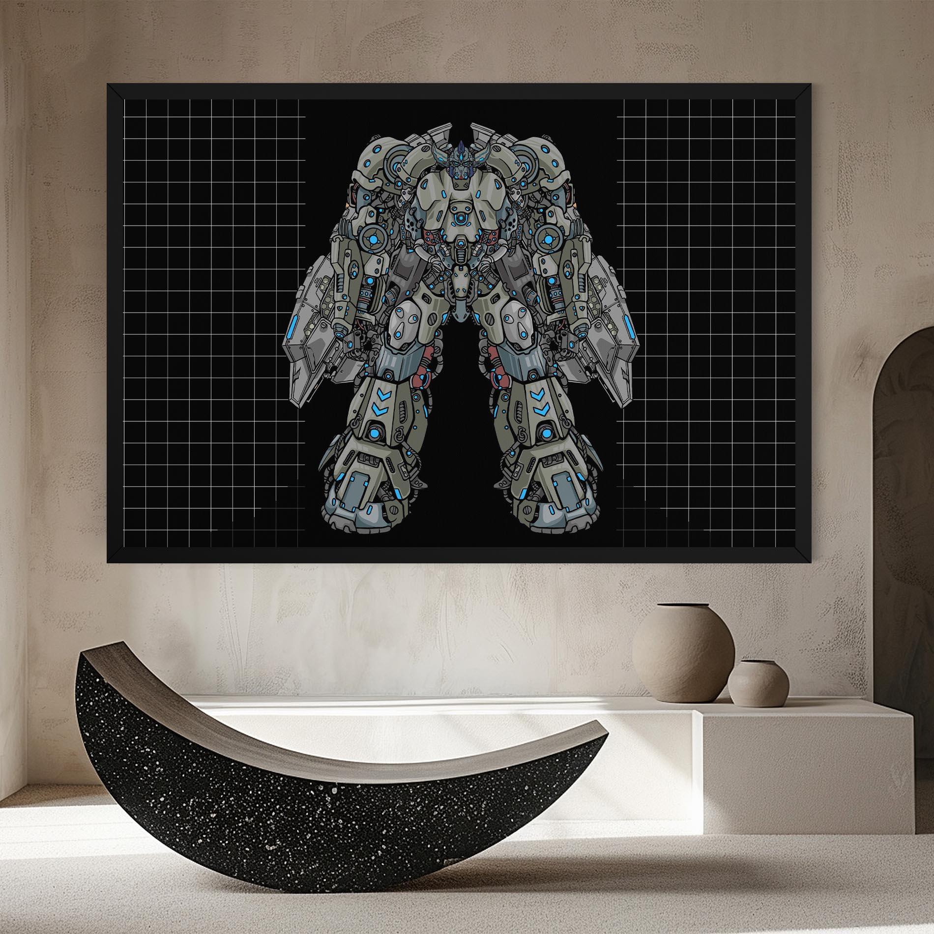 Obraz na Płótnie Grey Blue Robot mockup 8