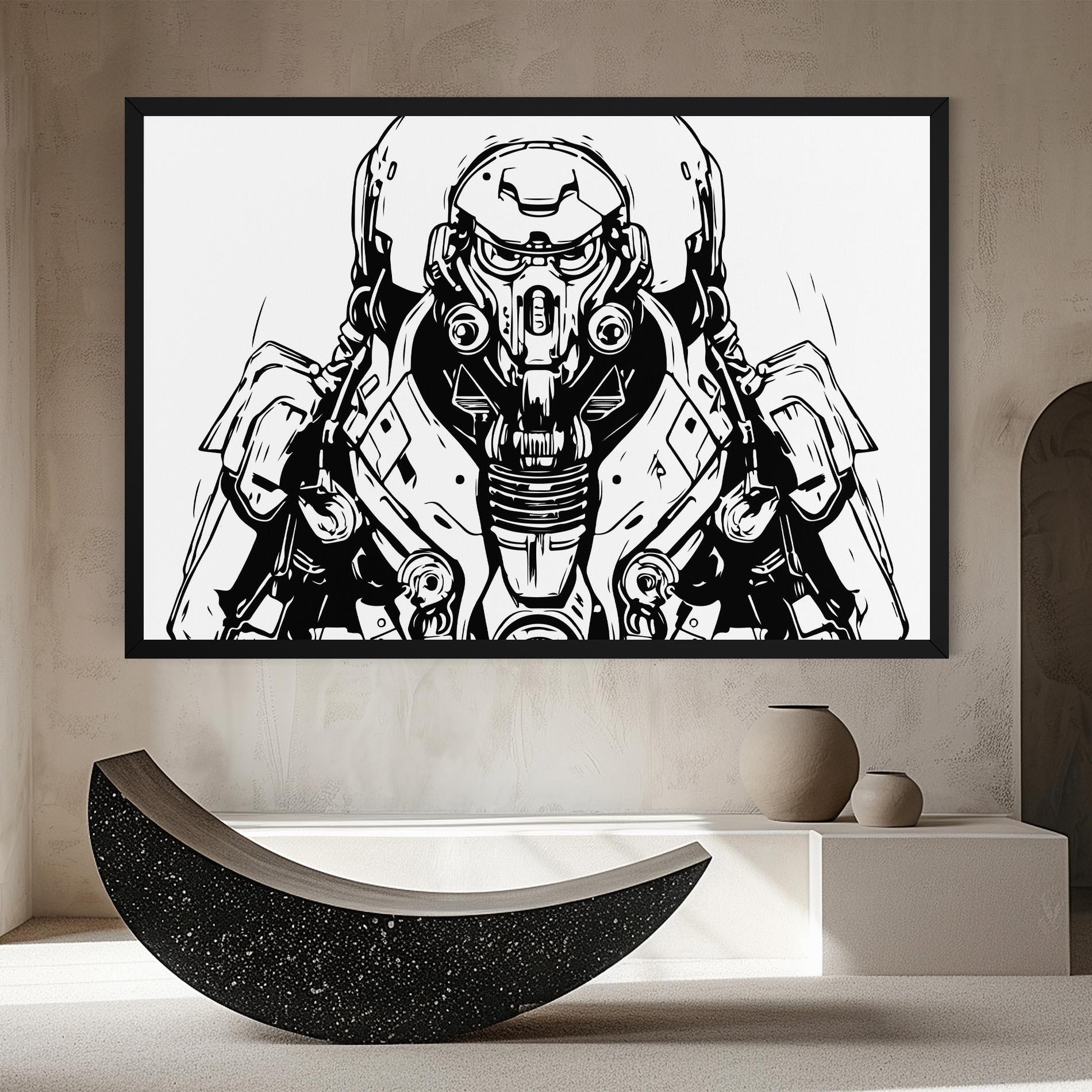 Obraz na Płótnie Military Robot mockup 8