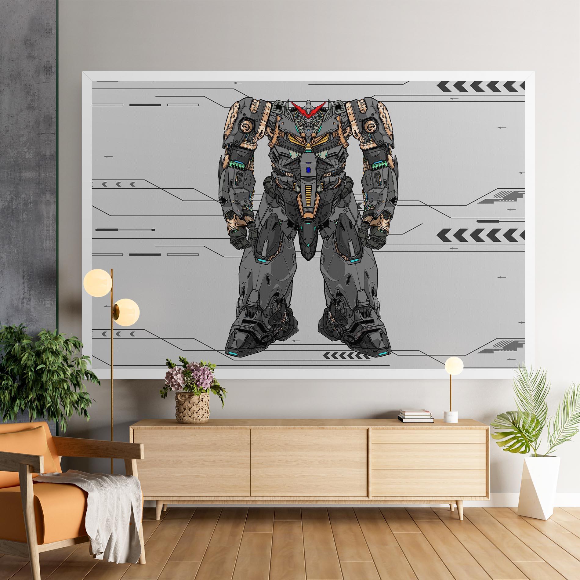 Obraz na Płótnie Big Grey Robot mockup 9