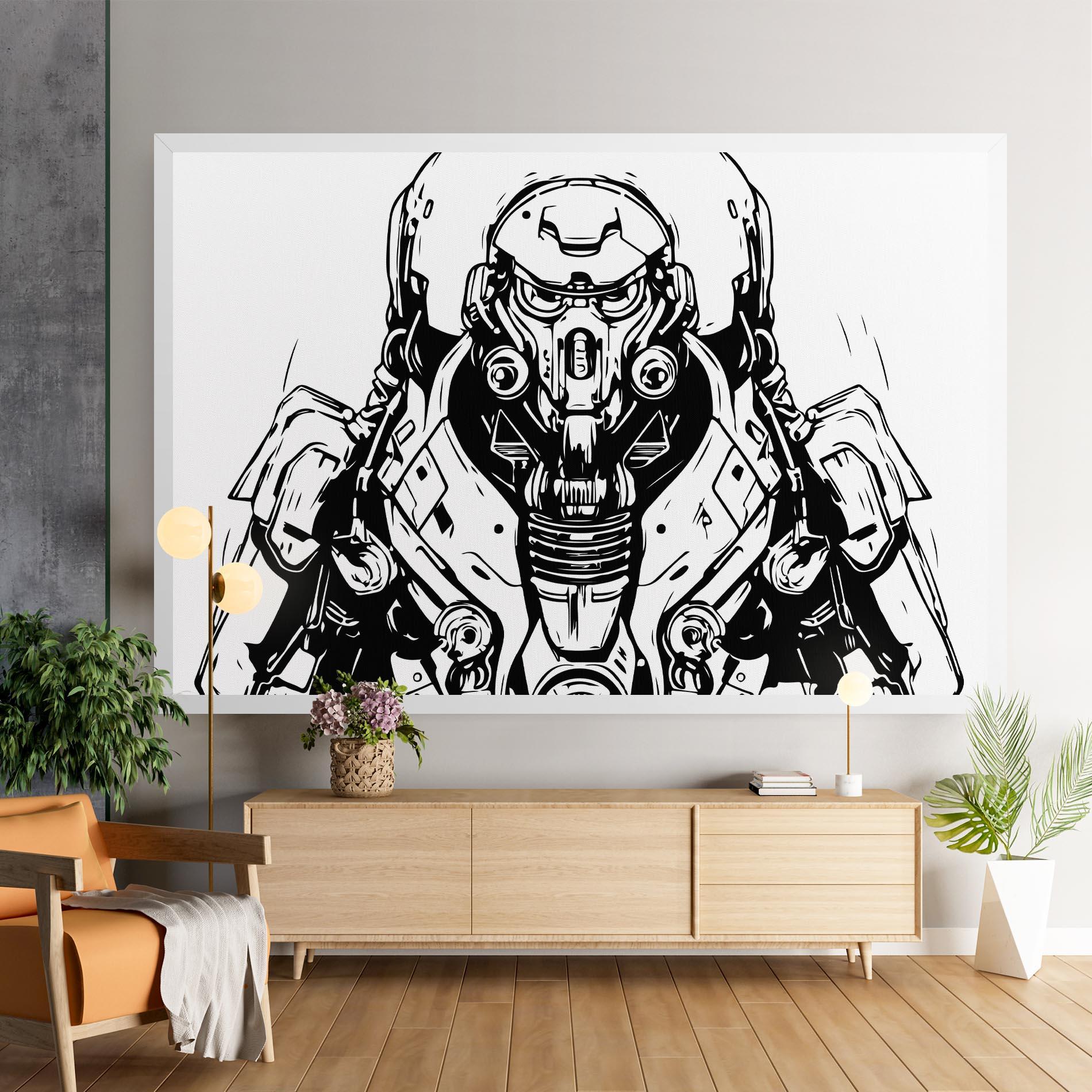 Obraz na Płótnie Military Robot mockup 9