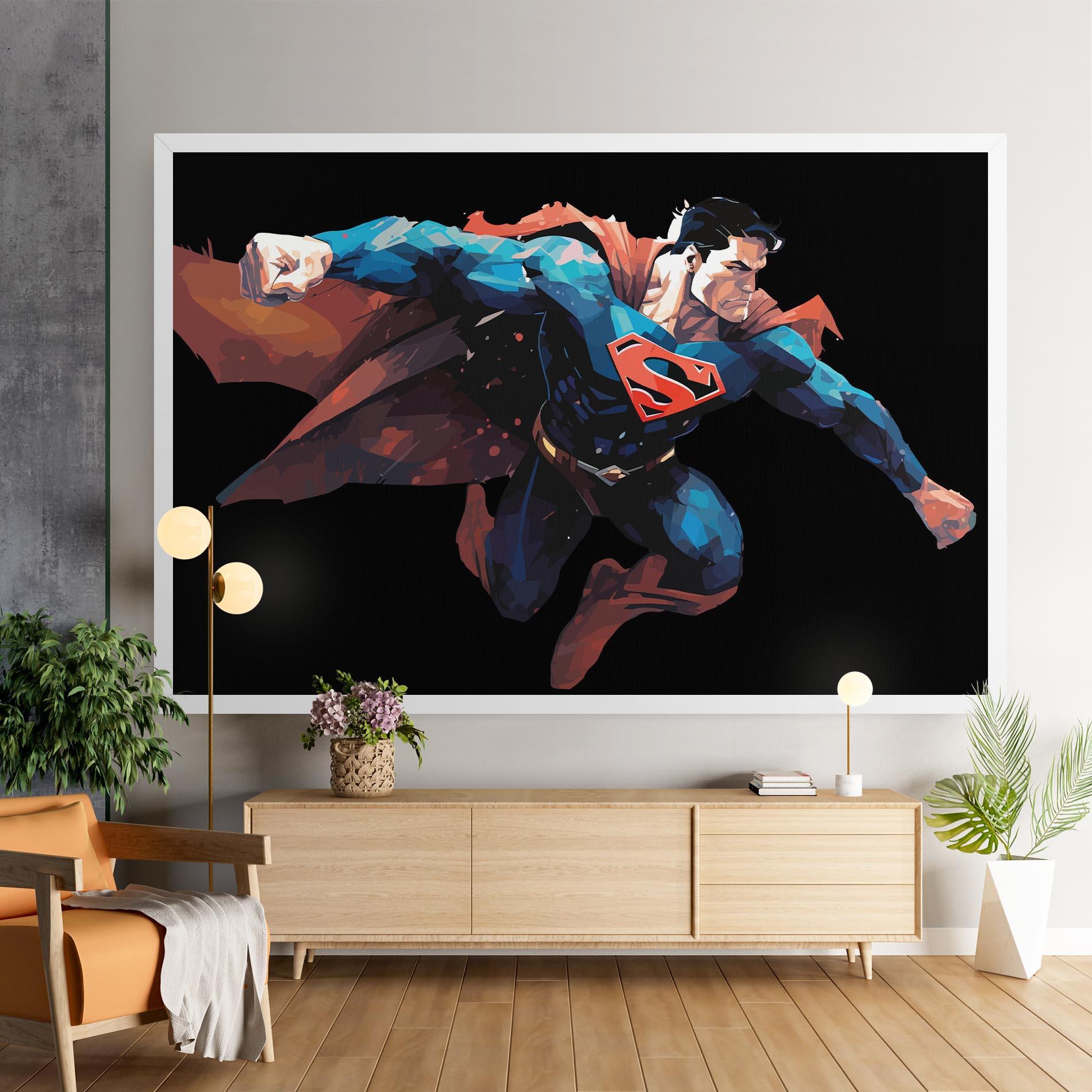 Obraz na Płótnie Superman Jump mockup 9