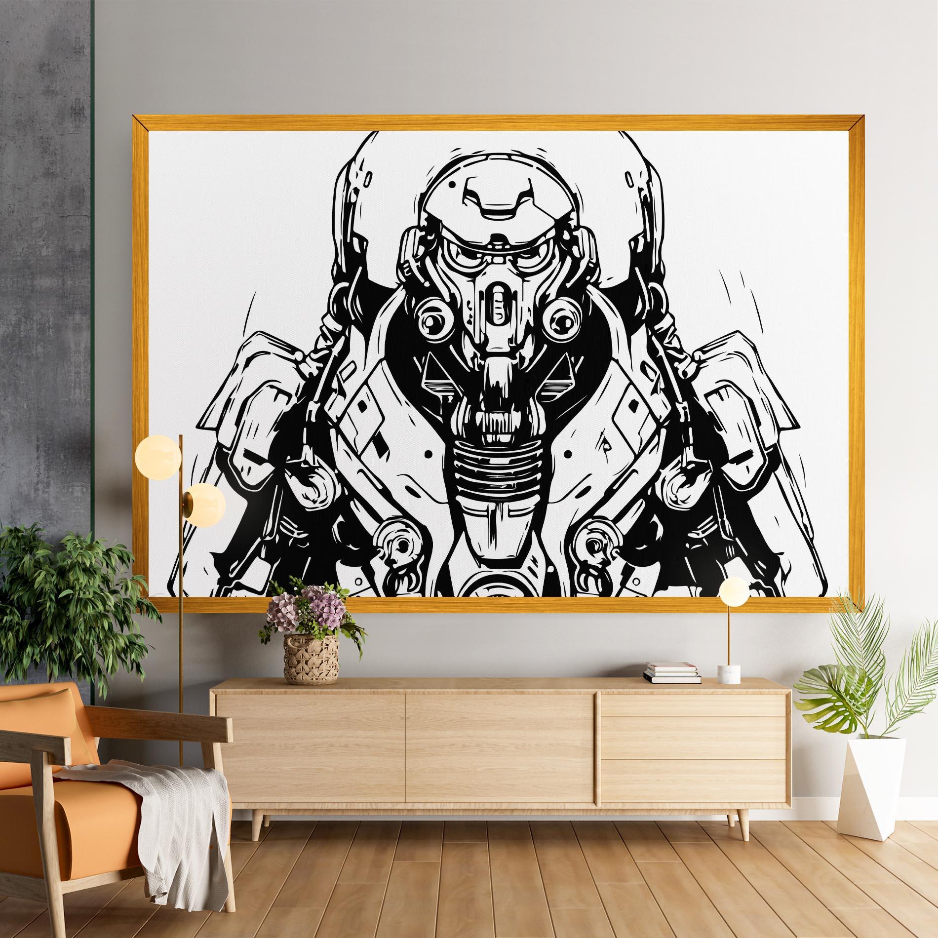 Obraz na Płótnie Military Robot mockup 9