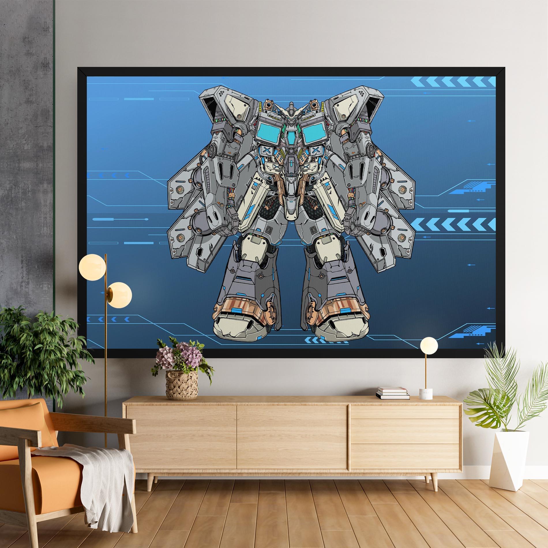 Obraz na Płótnie Blue Grey Robot mockup 9