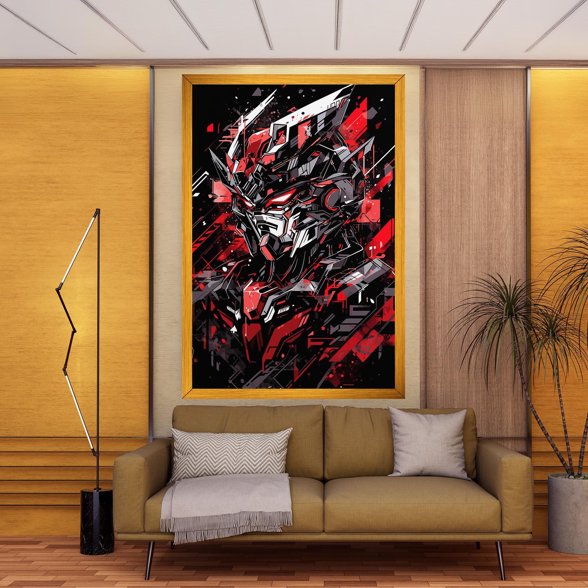 Obraz na Płótnie Red Grey Robot mockup 9