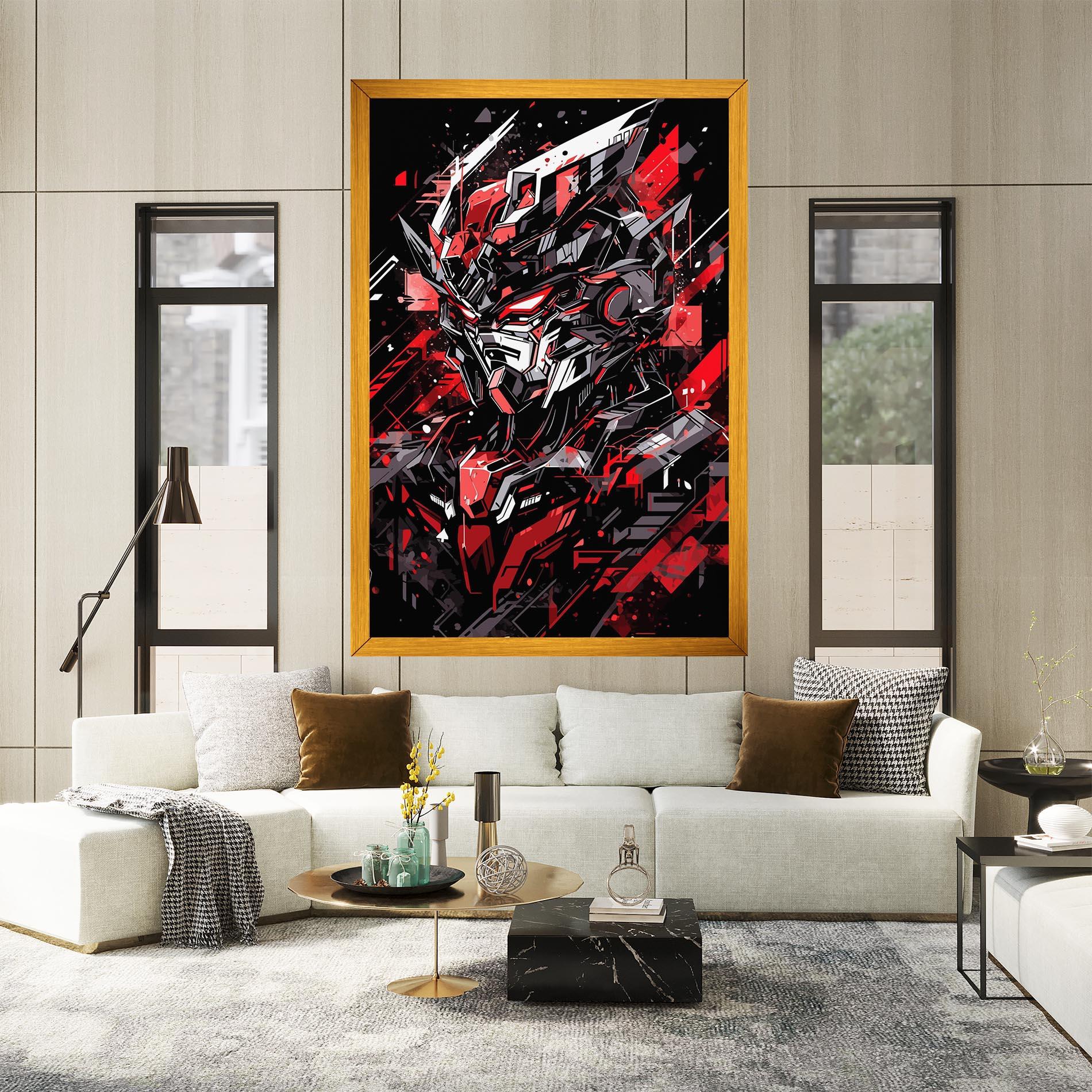 Obraz na Płótnie Red Grey Robot mockup 2