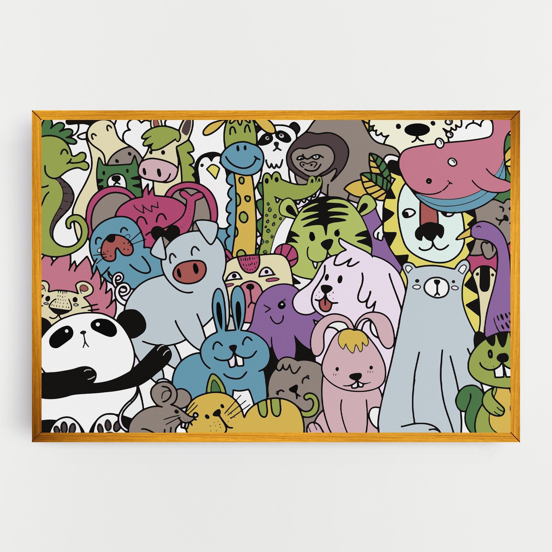 Obraz na Płótnie Animals Cartoon mockup 0