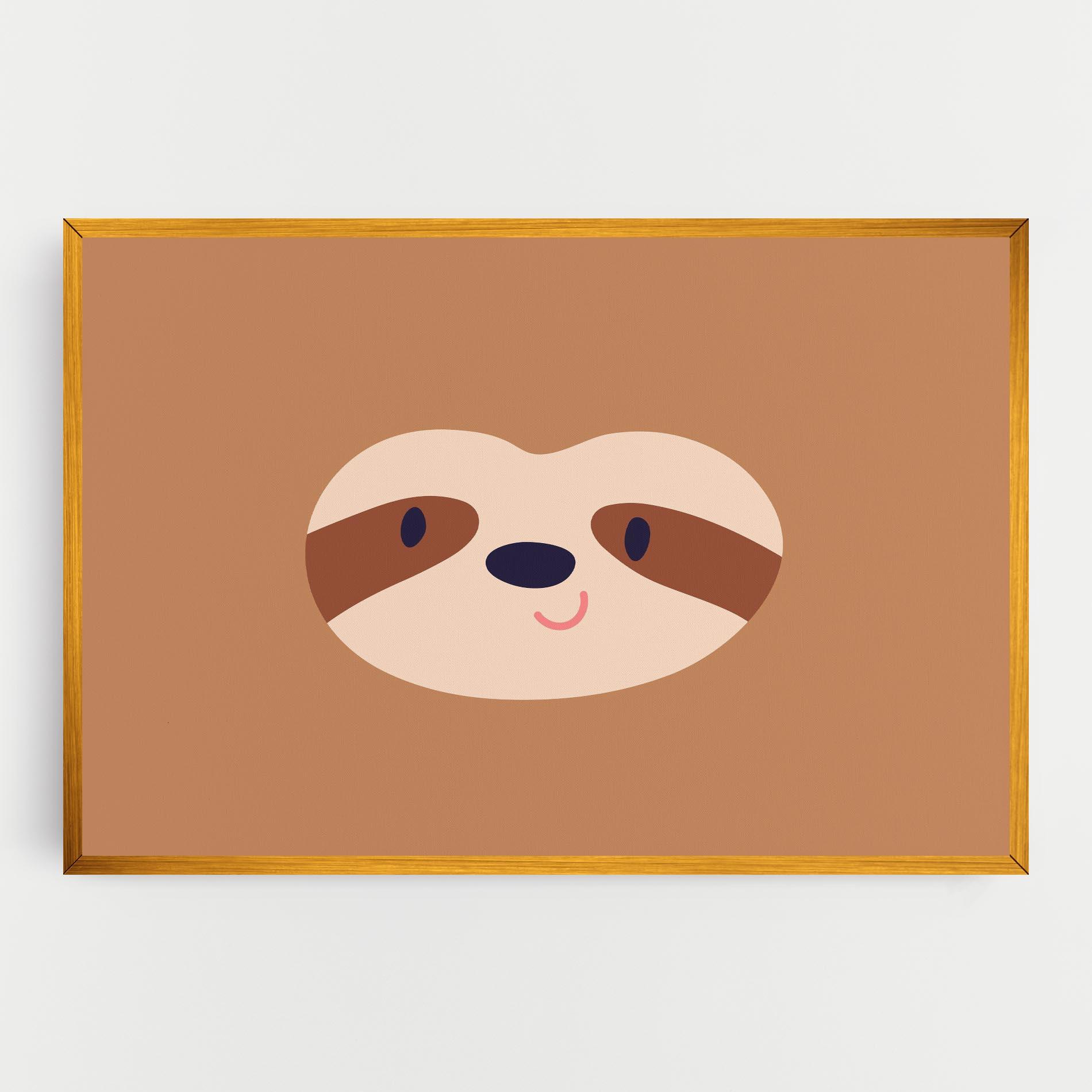 Obraz na Płótnie Sloth Face Portrait mockup 0