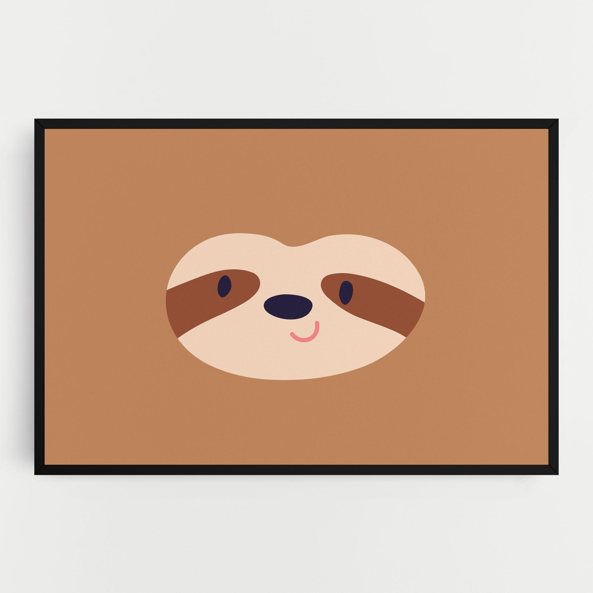 Obraz na Płótnie Sloth Face Portrait mockup 0