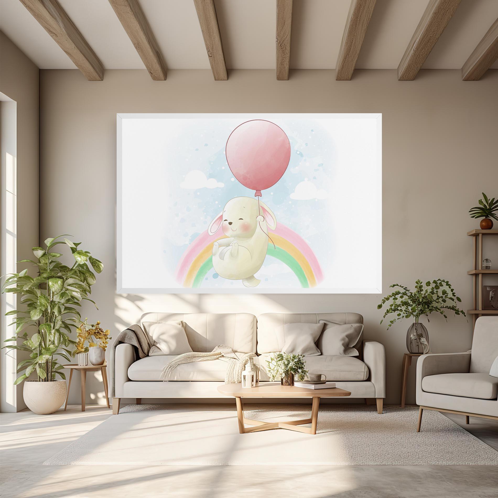 Obraz na Płótnie Rainbow Bunny Art mockup 6