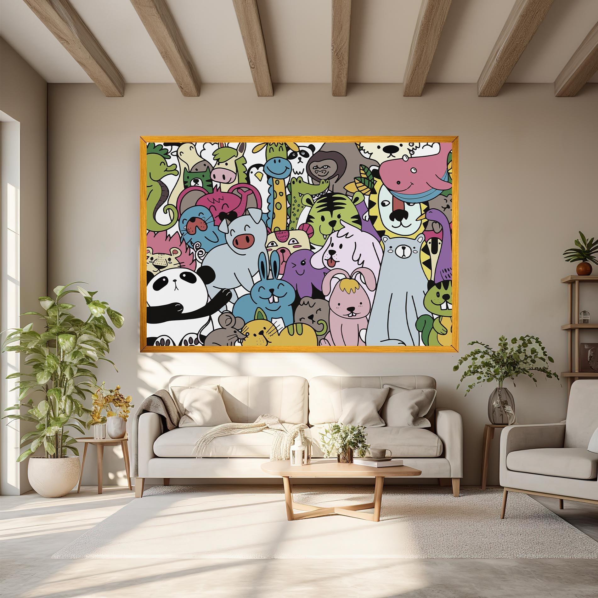 Obraz na Płótnie Animals Cartoon mockup 6