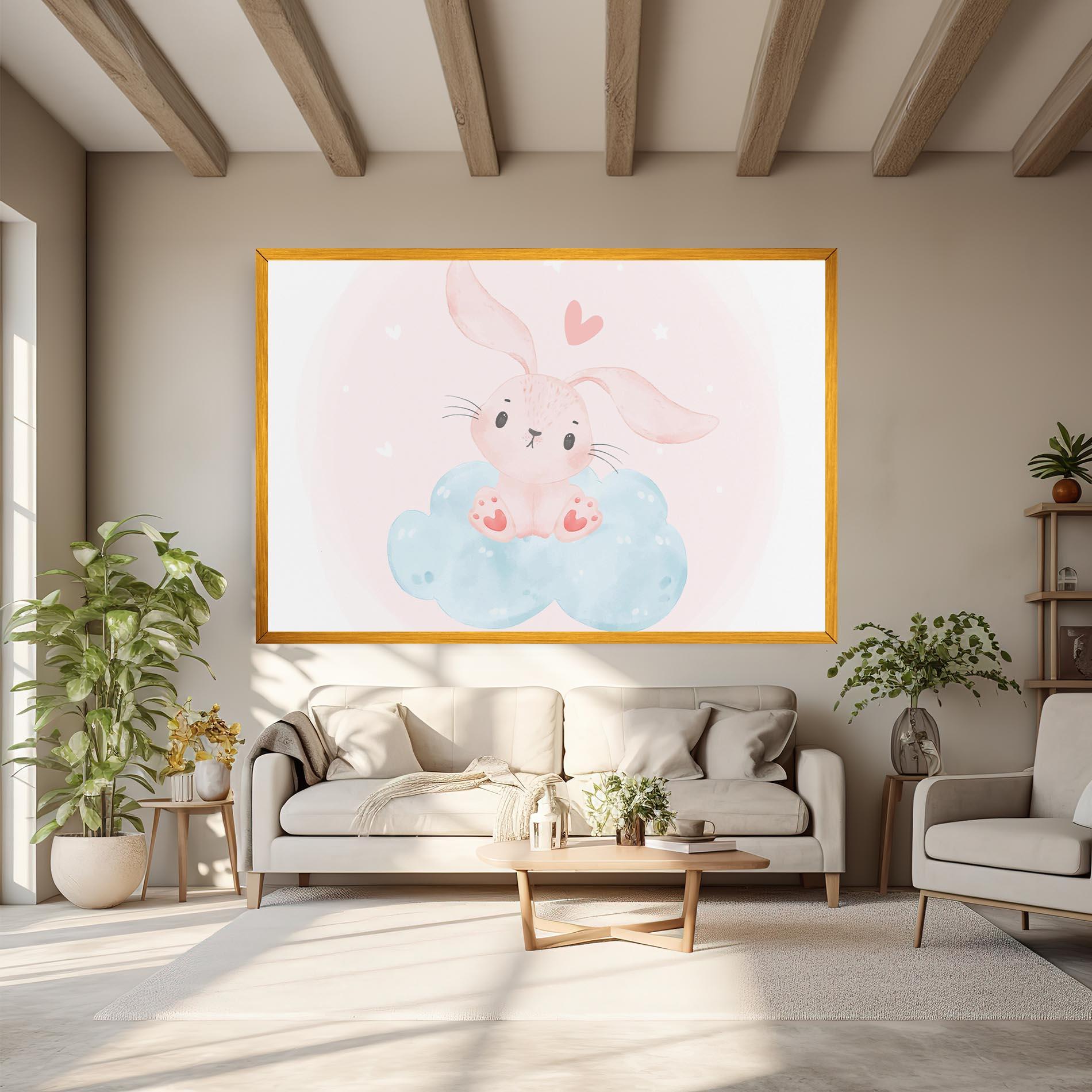 Obraz na Płótnie Cloud Pink Bunny mockup 6