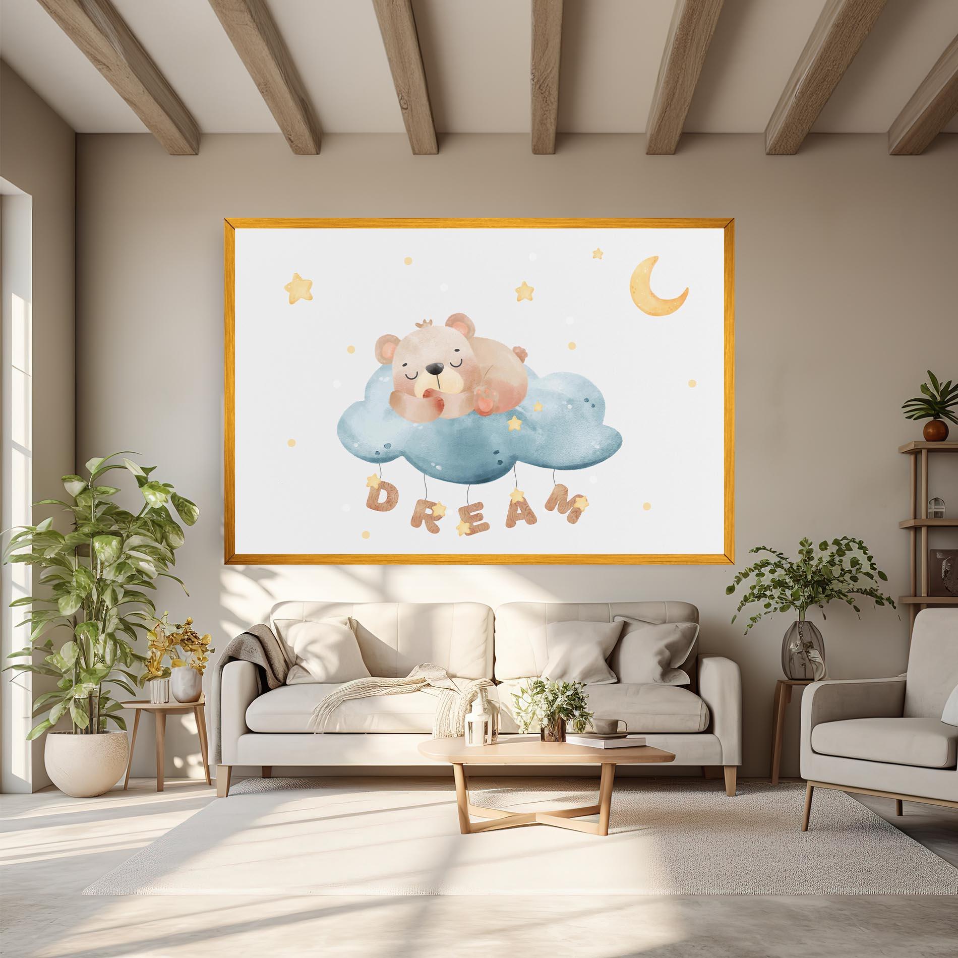 Obraz na Płótnie Dream Sleepy Bear mockup 6