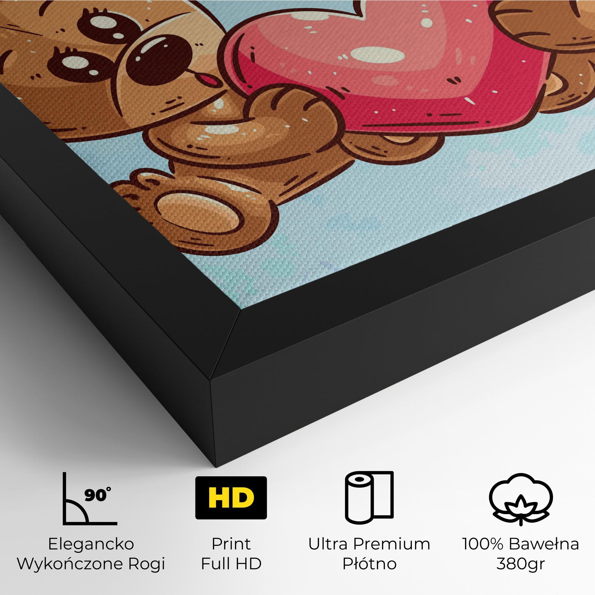 Obraz na Płótnie Bear Holding Heart mockup 4