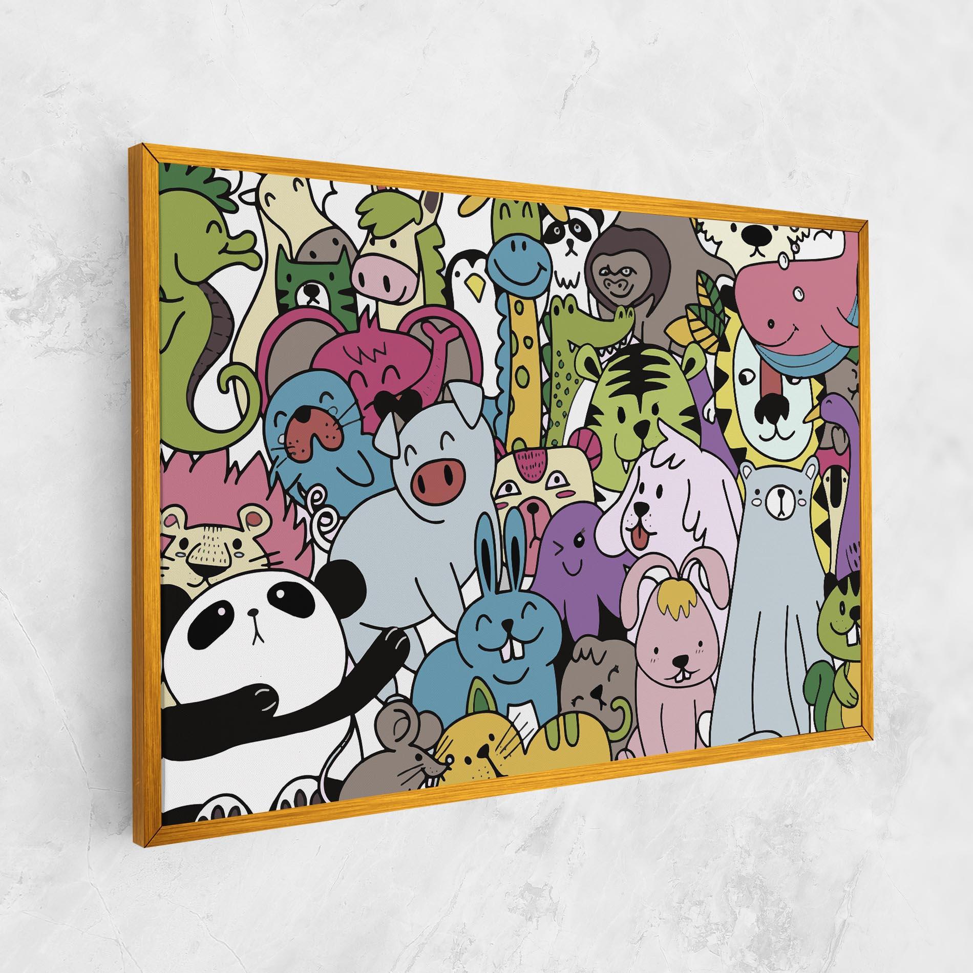 Obraz na Płótnie Animals Cartoon mockup 1