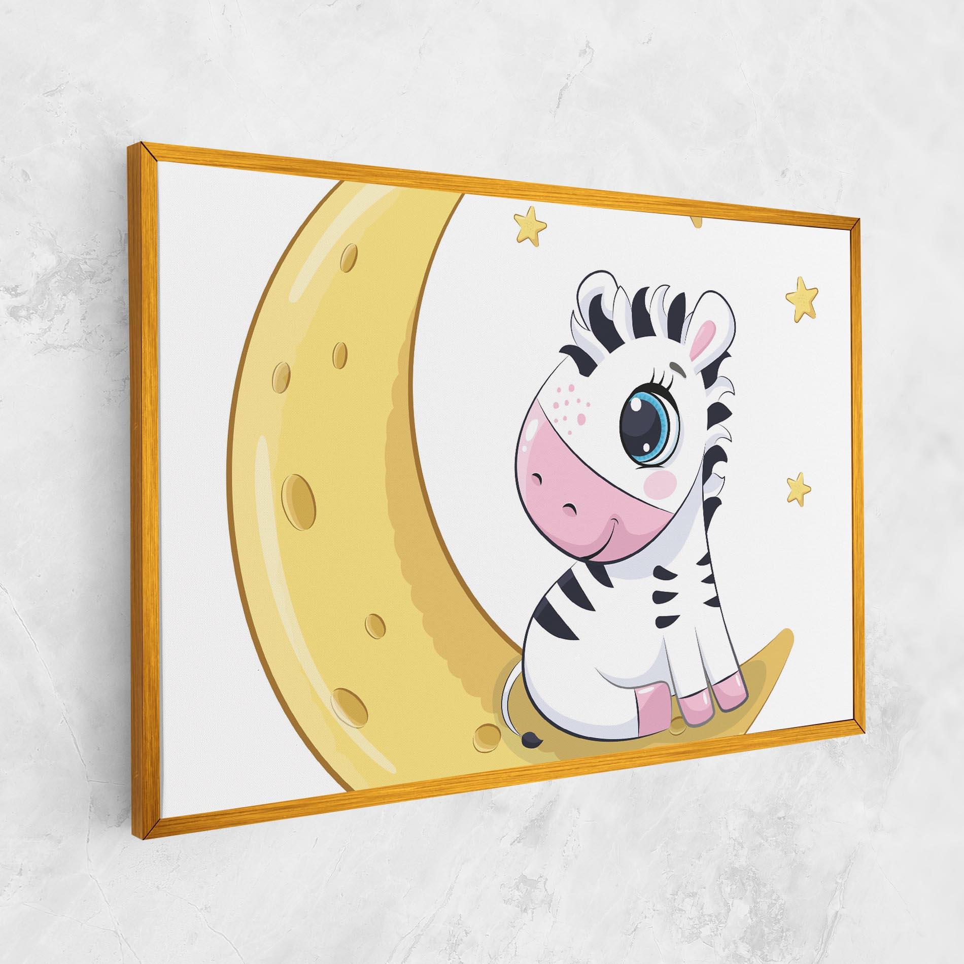 Obraz na Płótnie Cute Zebra Moon mockup 1