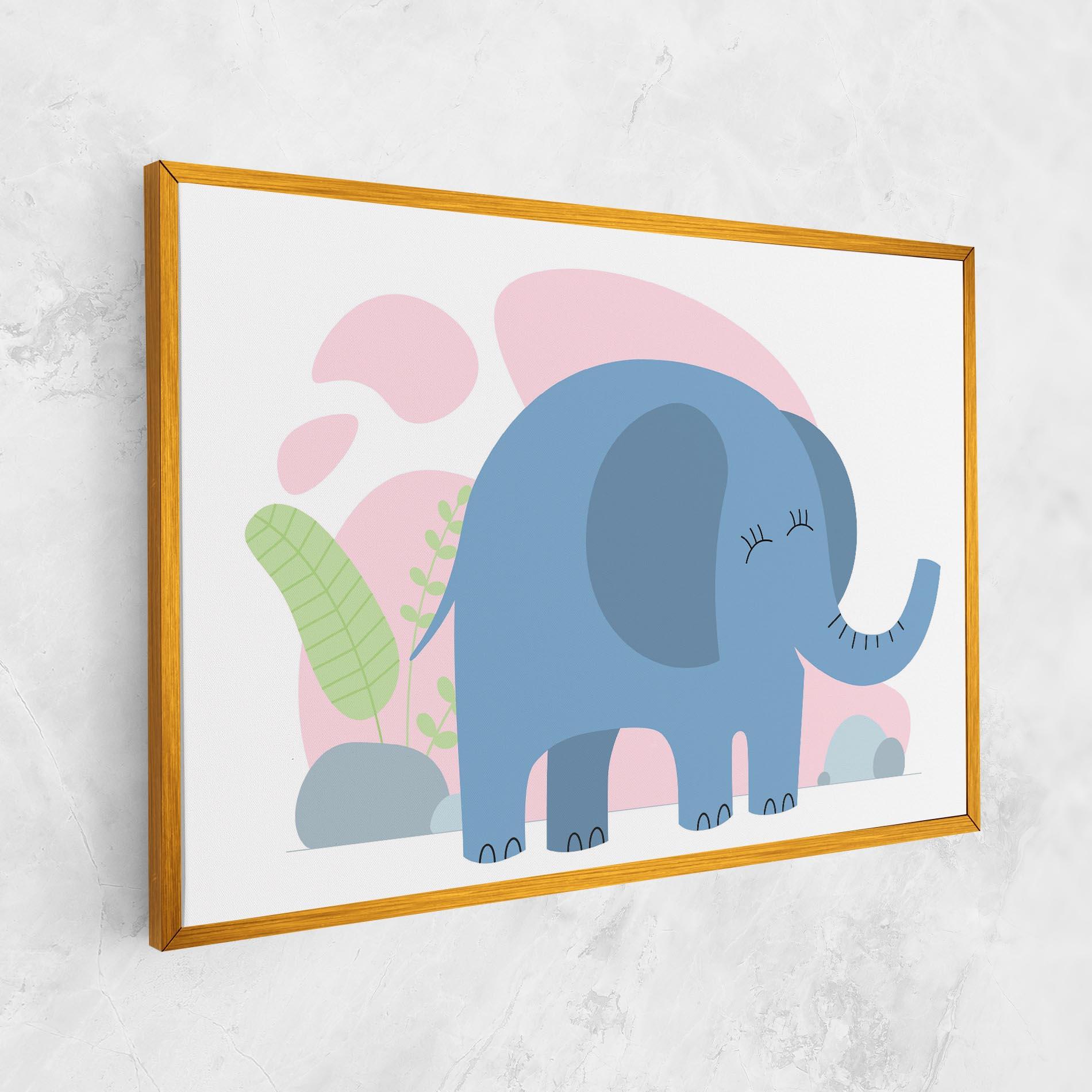 Obraz na Płótnie Leaf Cute Elephant mockup 1