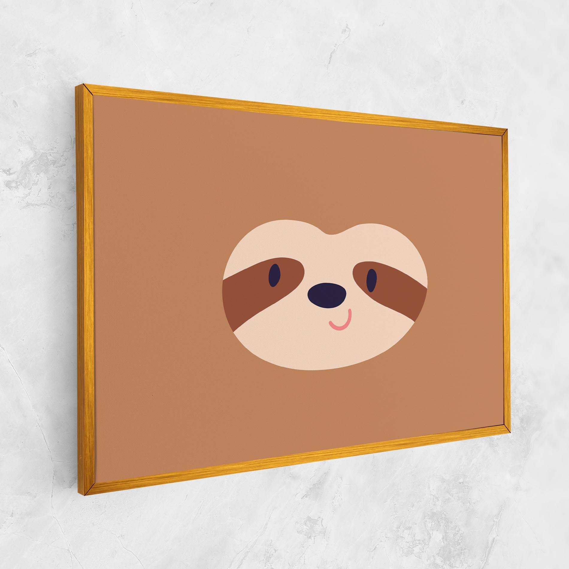 Obraz na Płótnie Sloth Face Portrait mockup 1