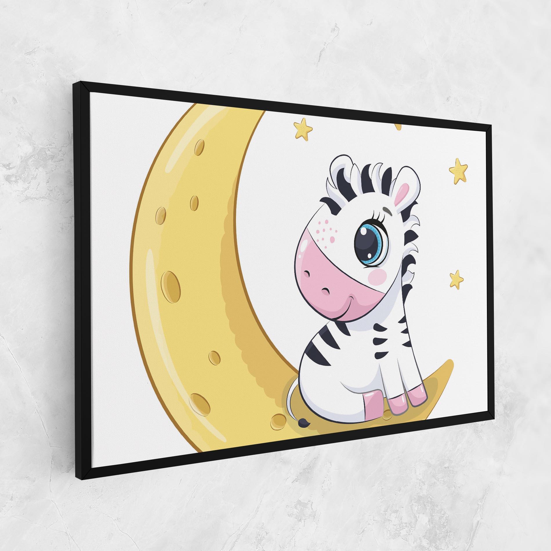 Obraz na Płótnie Cute Zebra Moon mockup 1
