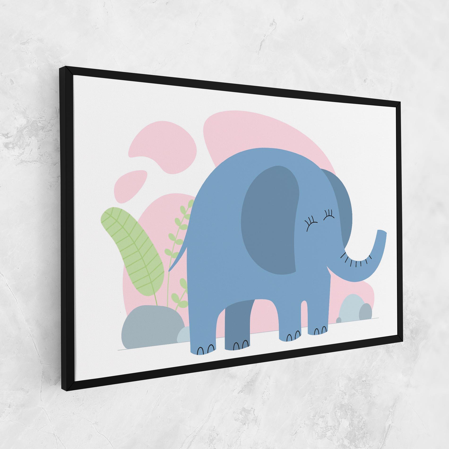 Obraz na Płótnie Leaf Cute Elephant mockup 1