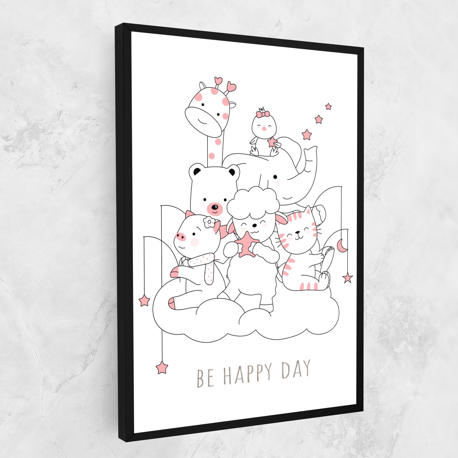 Obraz na Płótnie Be Happy Day mockup 1