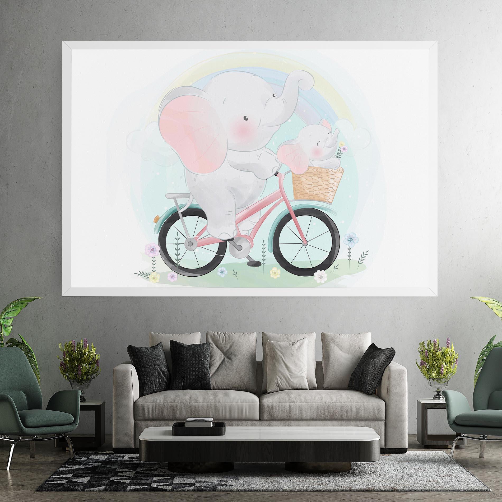 Obraz na Płótnie Elephant Bike mockup 7