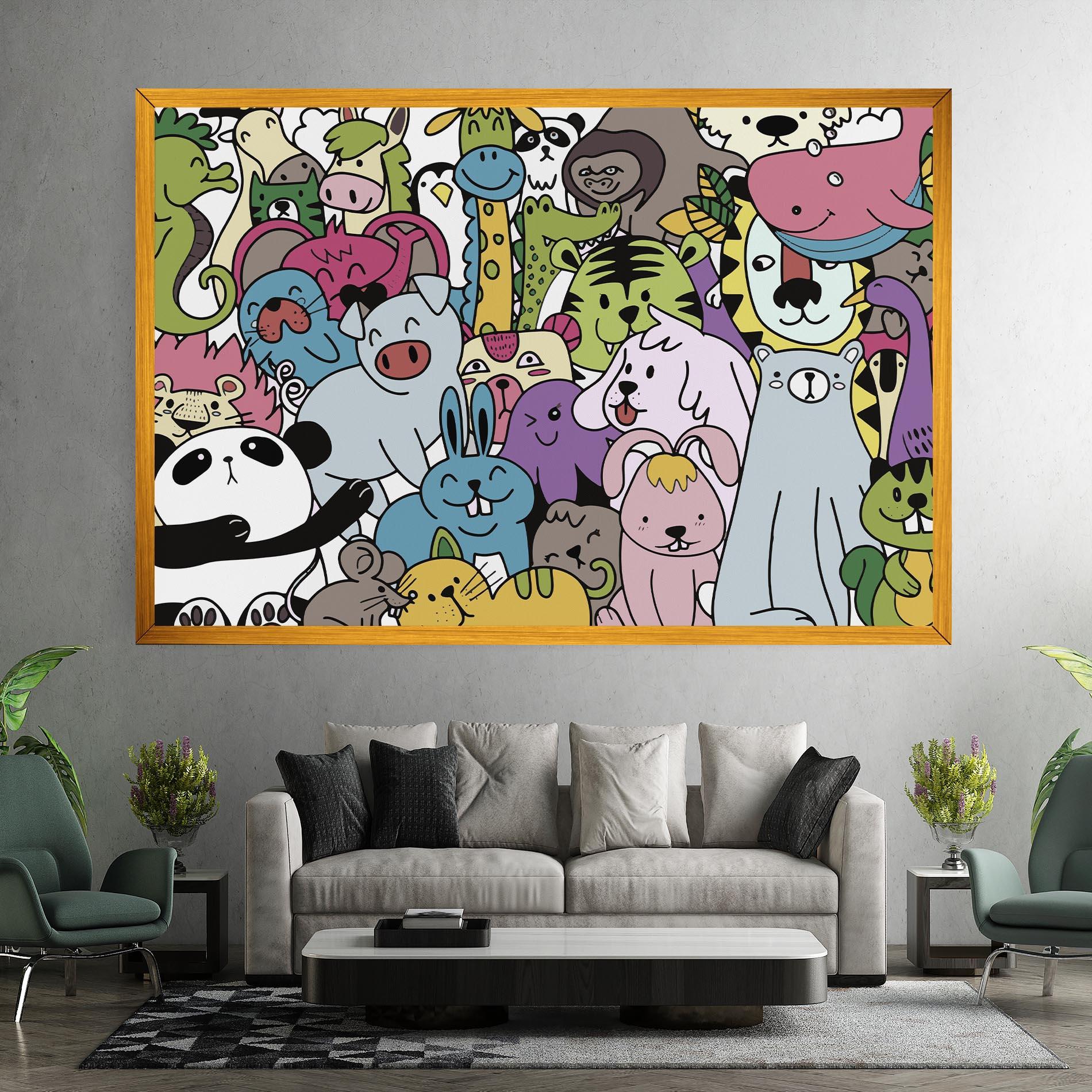 Obraz na Płótnie Animals Cartoon mockup 7