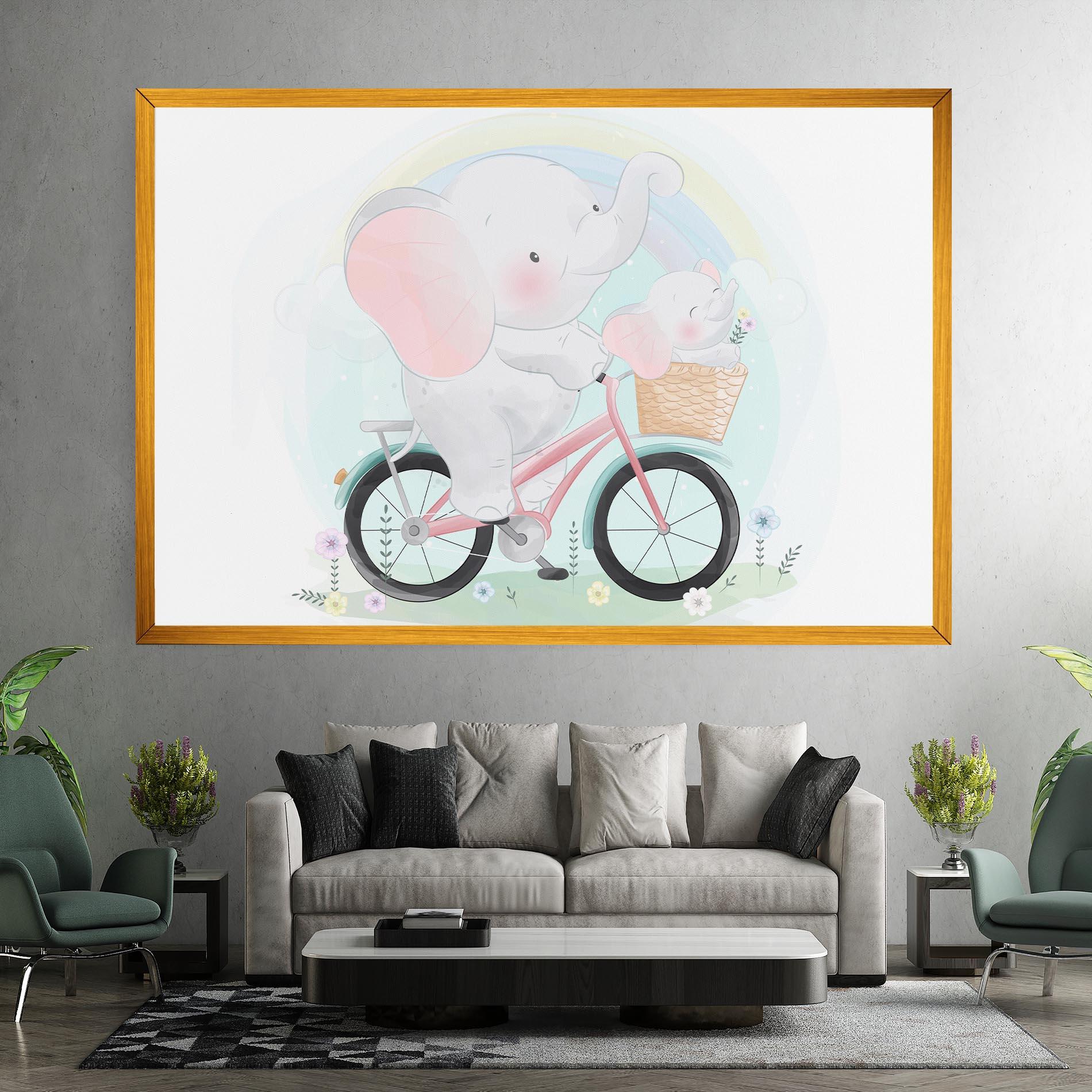 Obraz na Płótnie Elephant Bike mockup 7