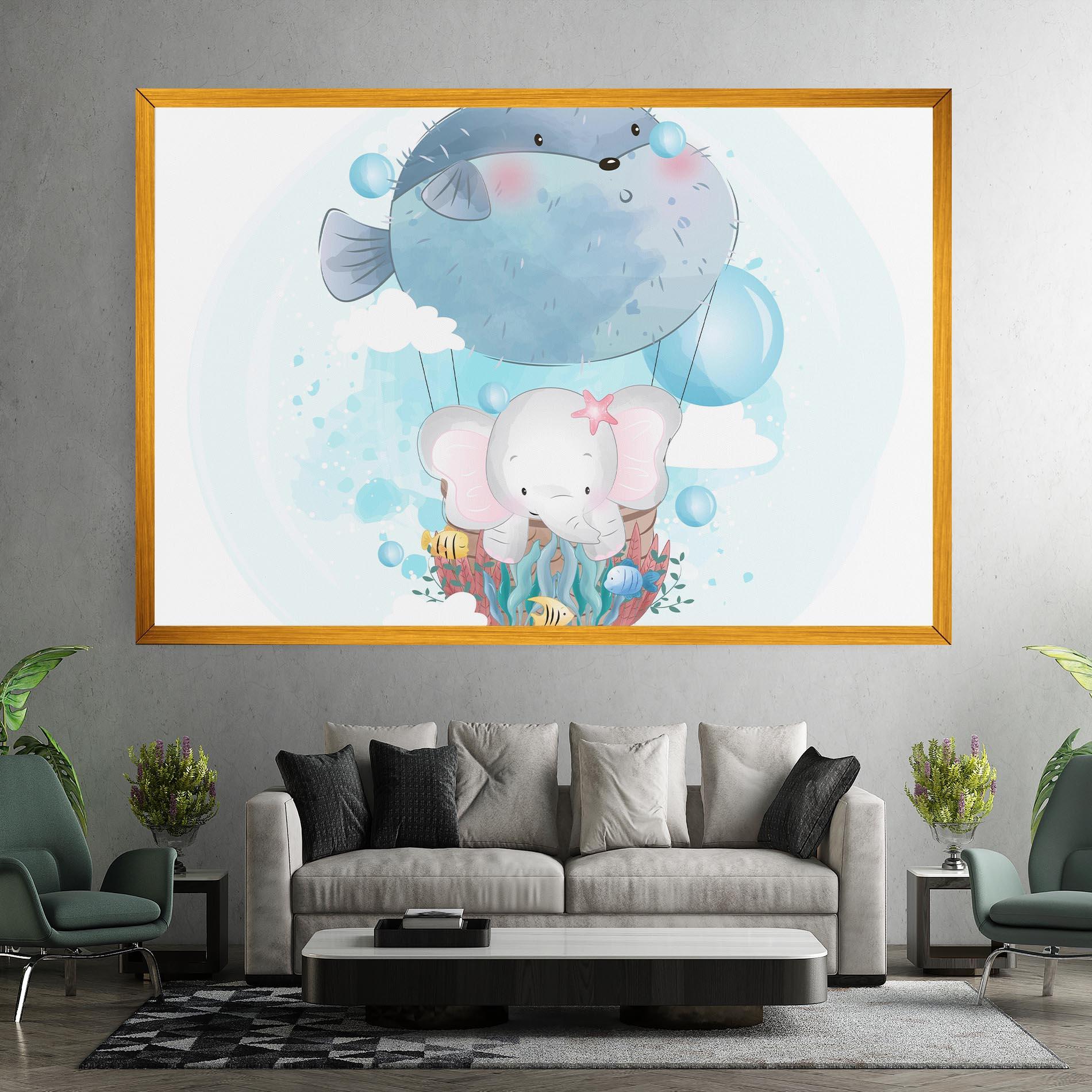 Obraz na Płótnie Swiming Elephant mockup 7