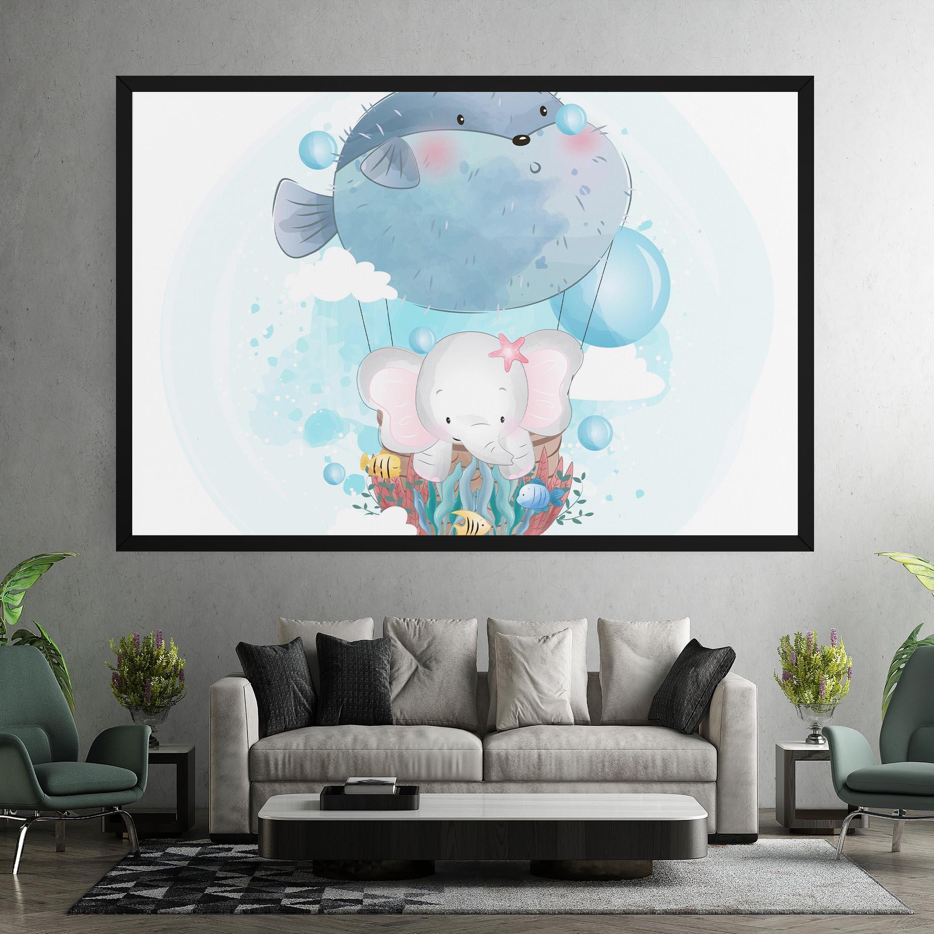 Obraz na Płótnie Swiming Elephant mockup 7