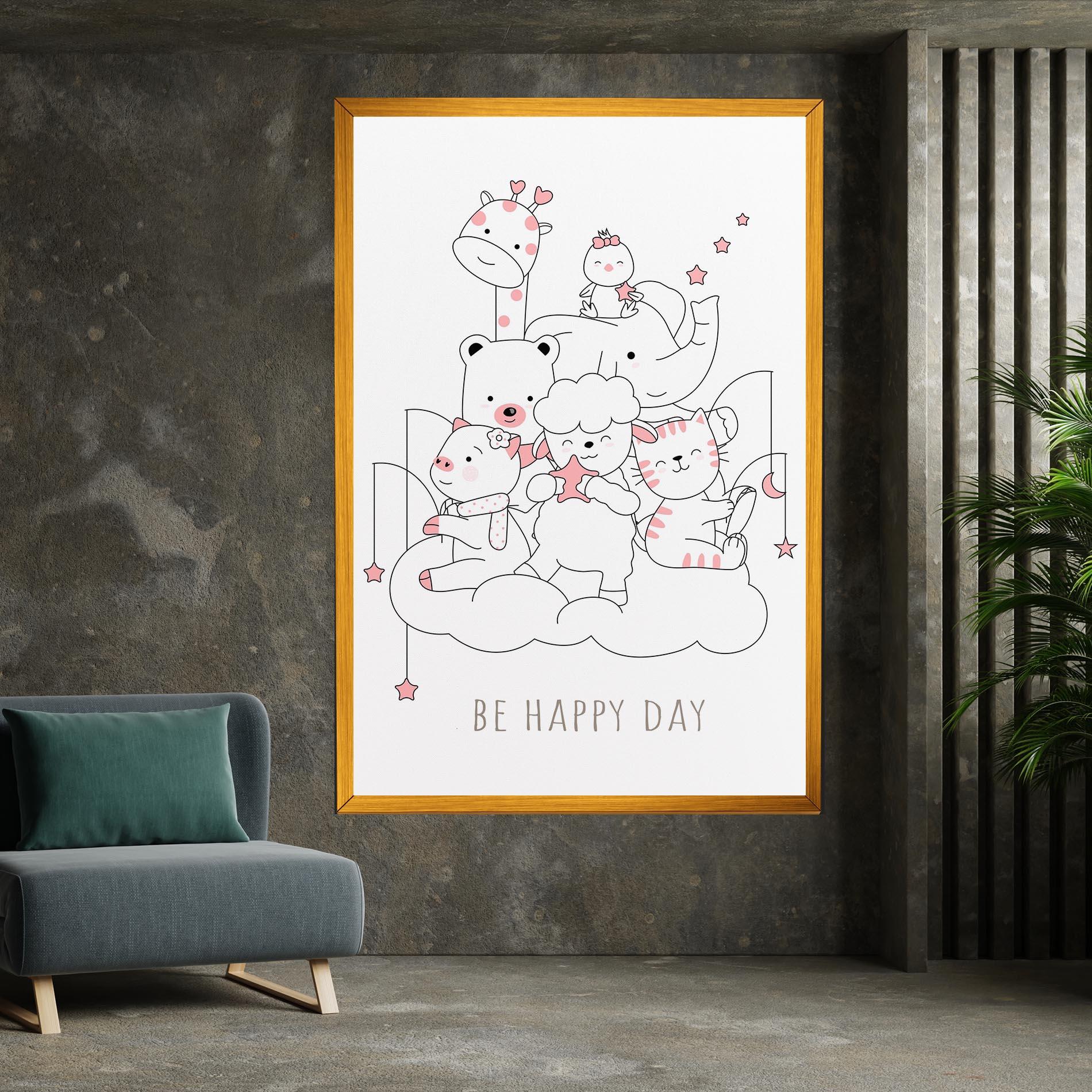 Obraz na Płótnie Be Happy Day mockup 7