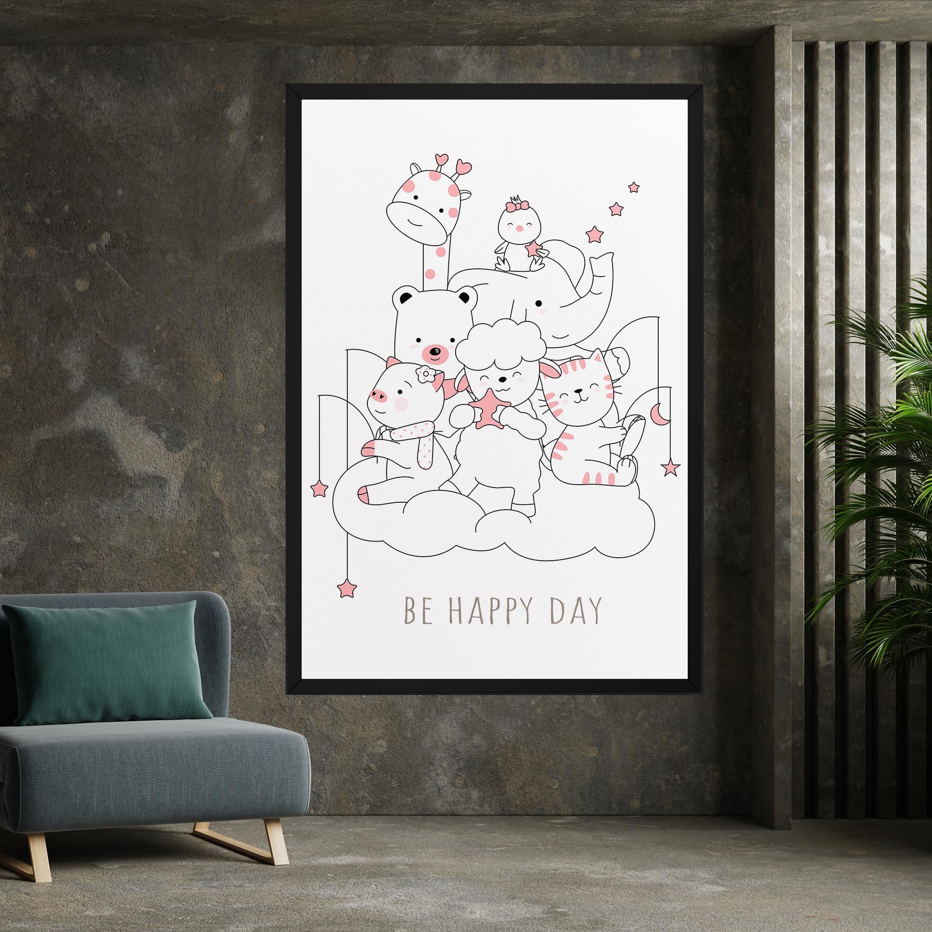 Obraz na Płótnie Be Happy Day mockup 7