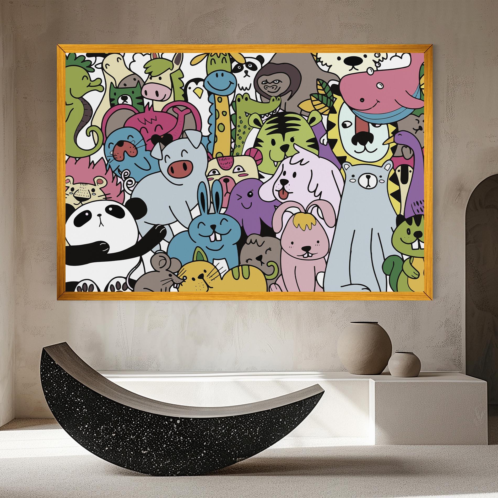 Obraz na Płótnie Animals Cartoon mockup 8