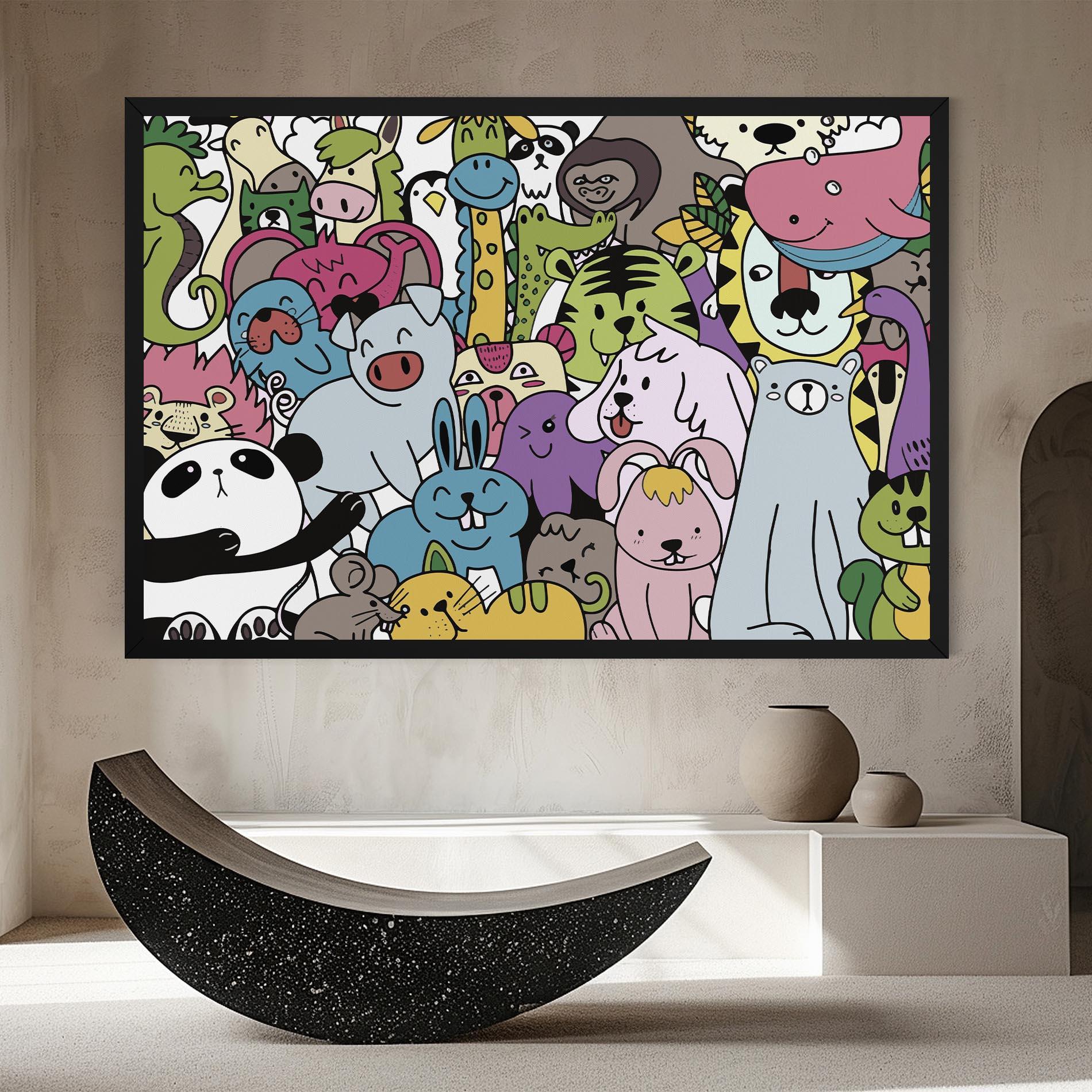 Obraz na Płótnie Animals Cartoon mockup 8