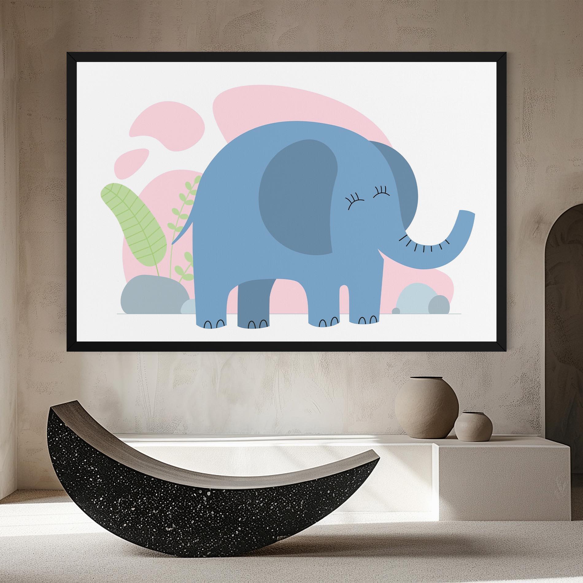 Obraz na Płótnie Leaf Cute Elephant mockup 8